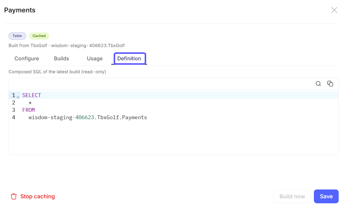 Image showing the query usage of a cache