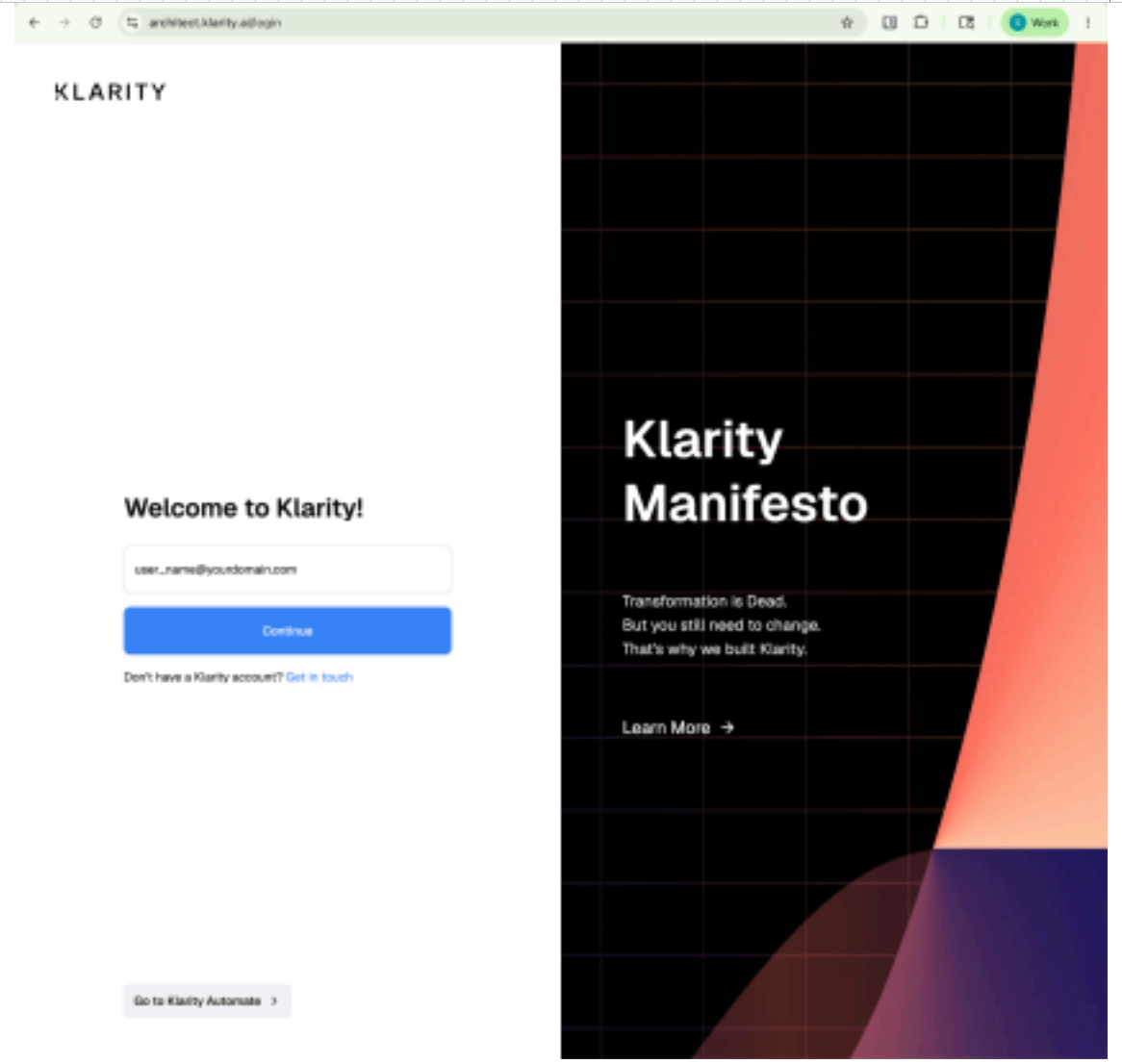 The Within login screen used to validate an SSO connection, where the user enters their email at app.within.ai to be redirected to their organization's SSO.