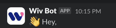 Wiv Bot returning a workflow response in Slack