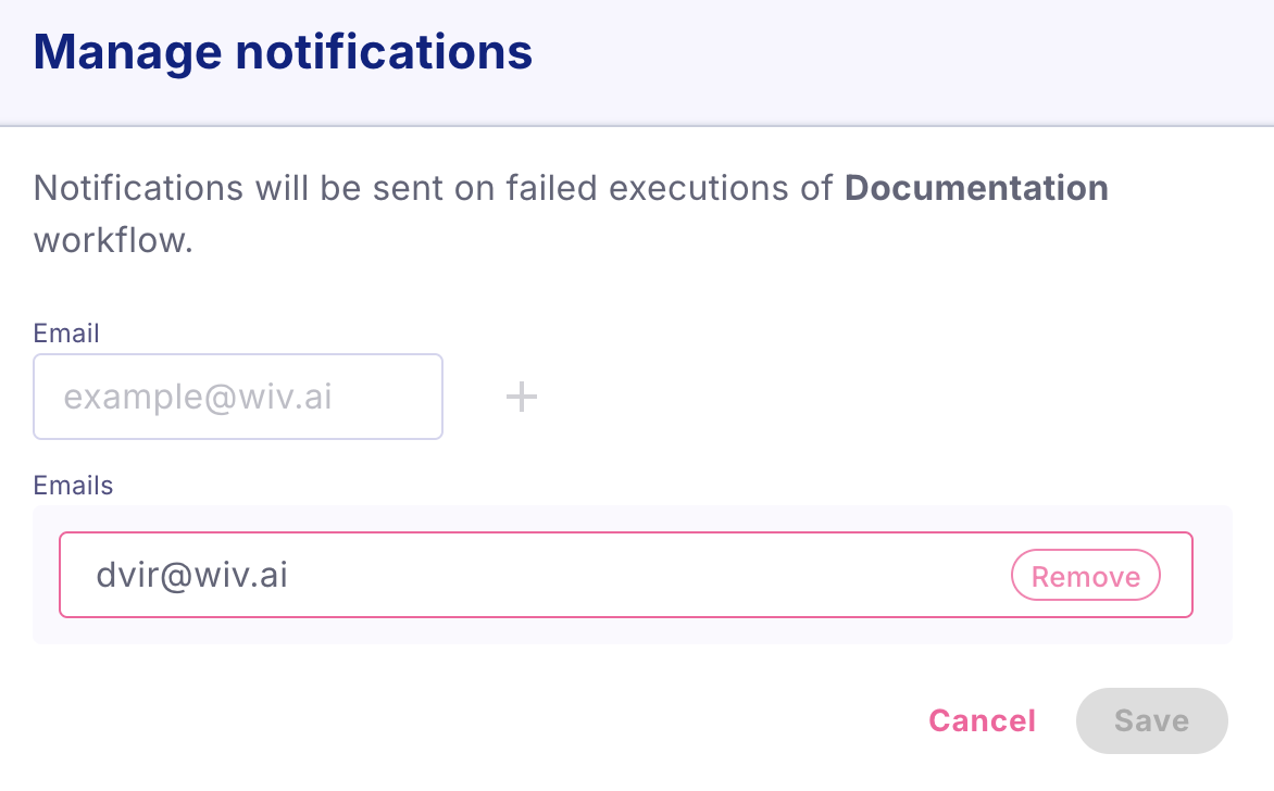 Remove email from notification list