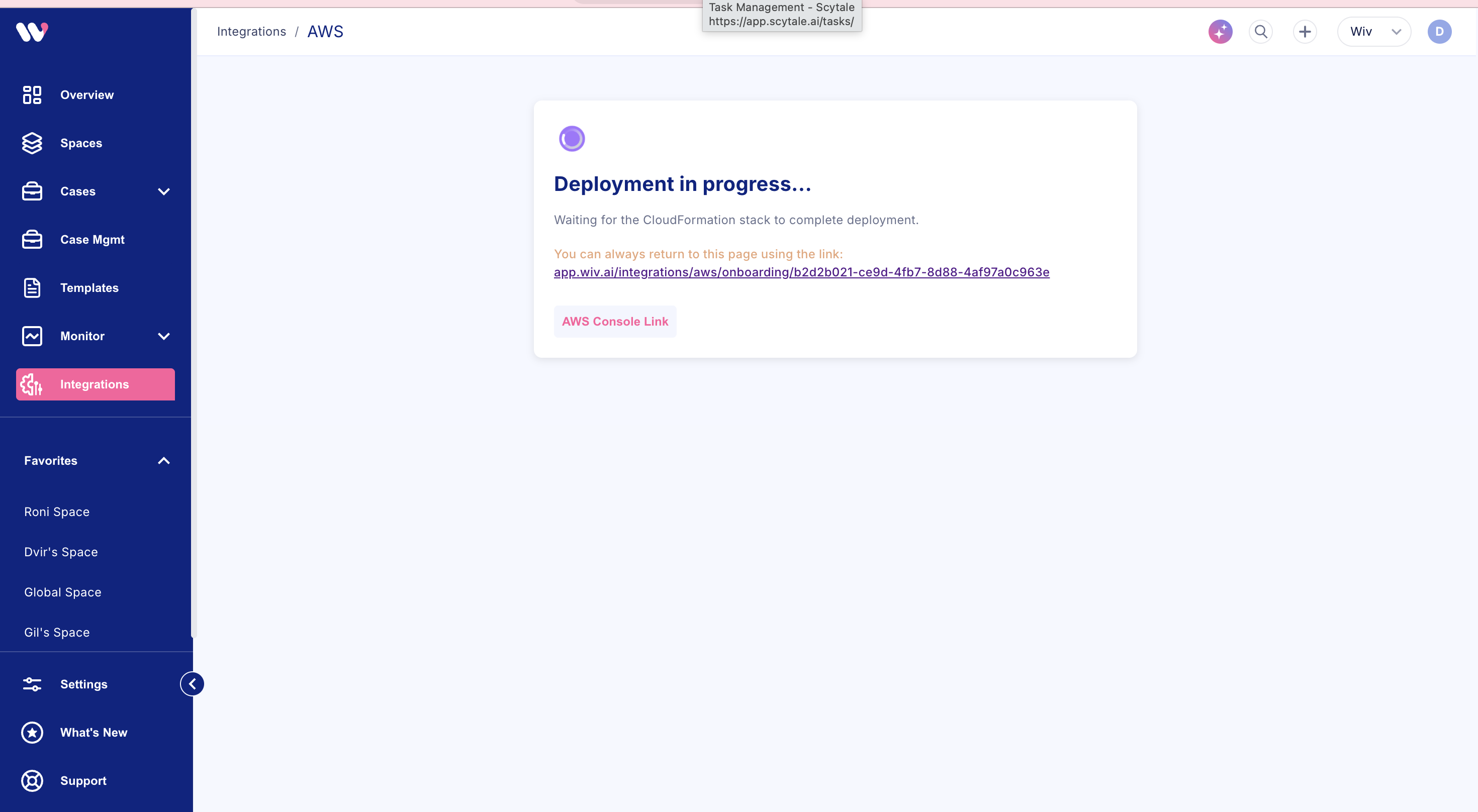 CloudFormation deployment in progress