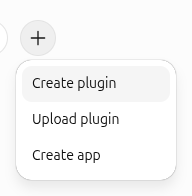 ChatGPT Plugins menu in English with Create app