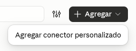 Menú de Conectores de Claude en español con Agregar conector personalizado