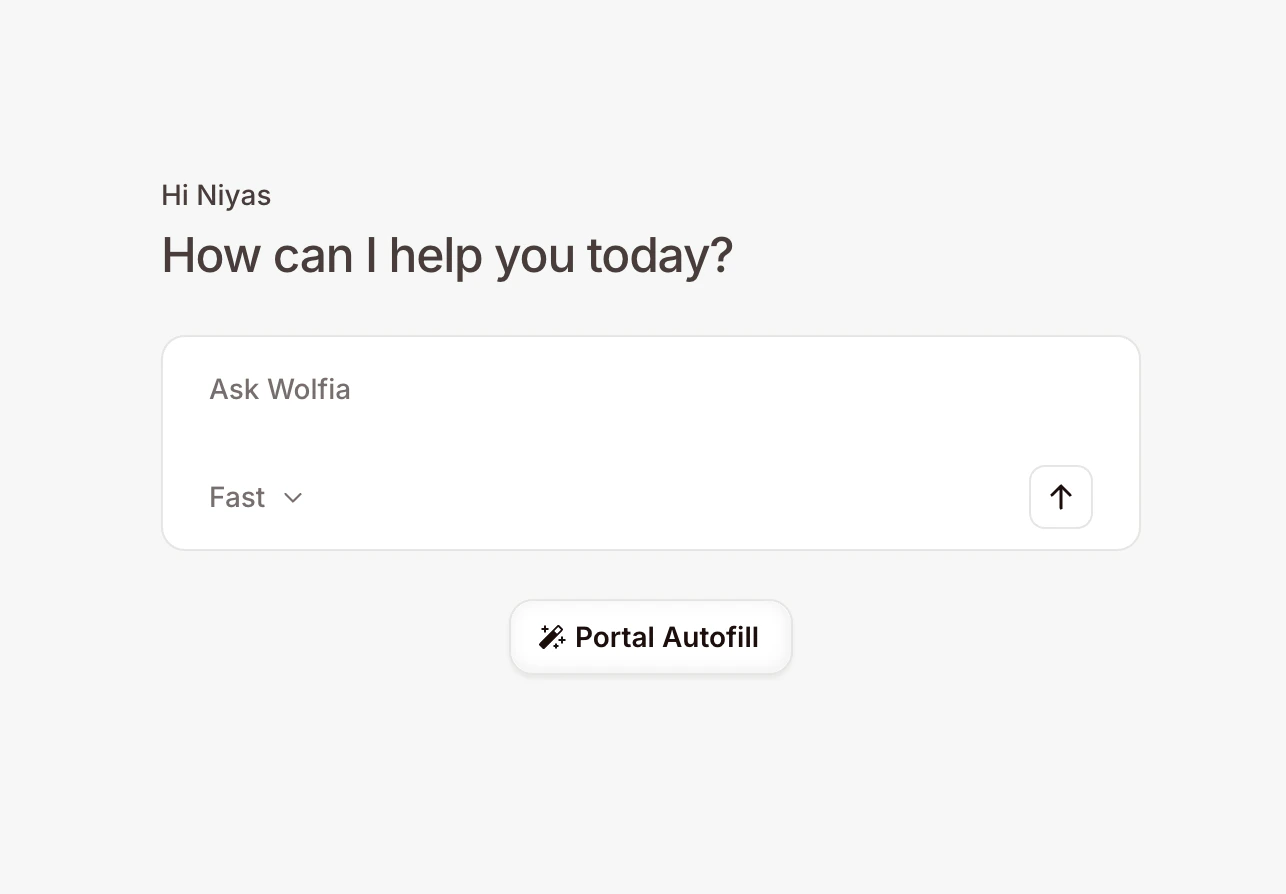 Portal Autofill button on the extension home screen