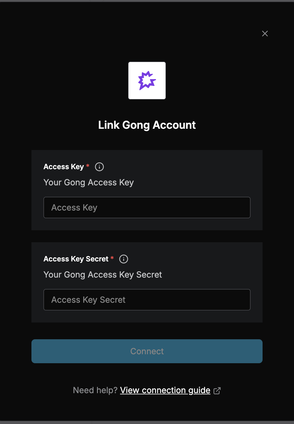 Link Gong Account dialog