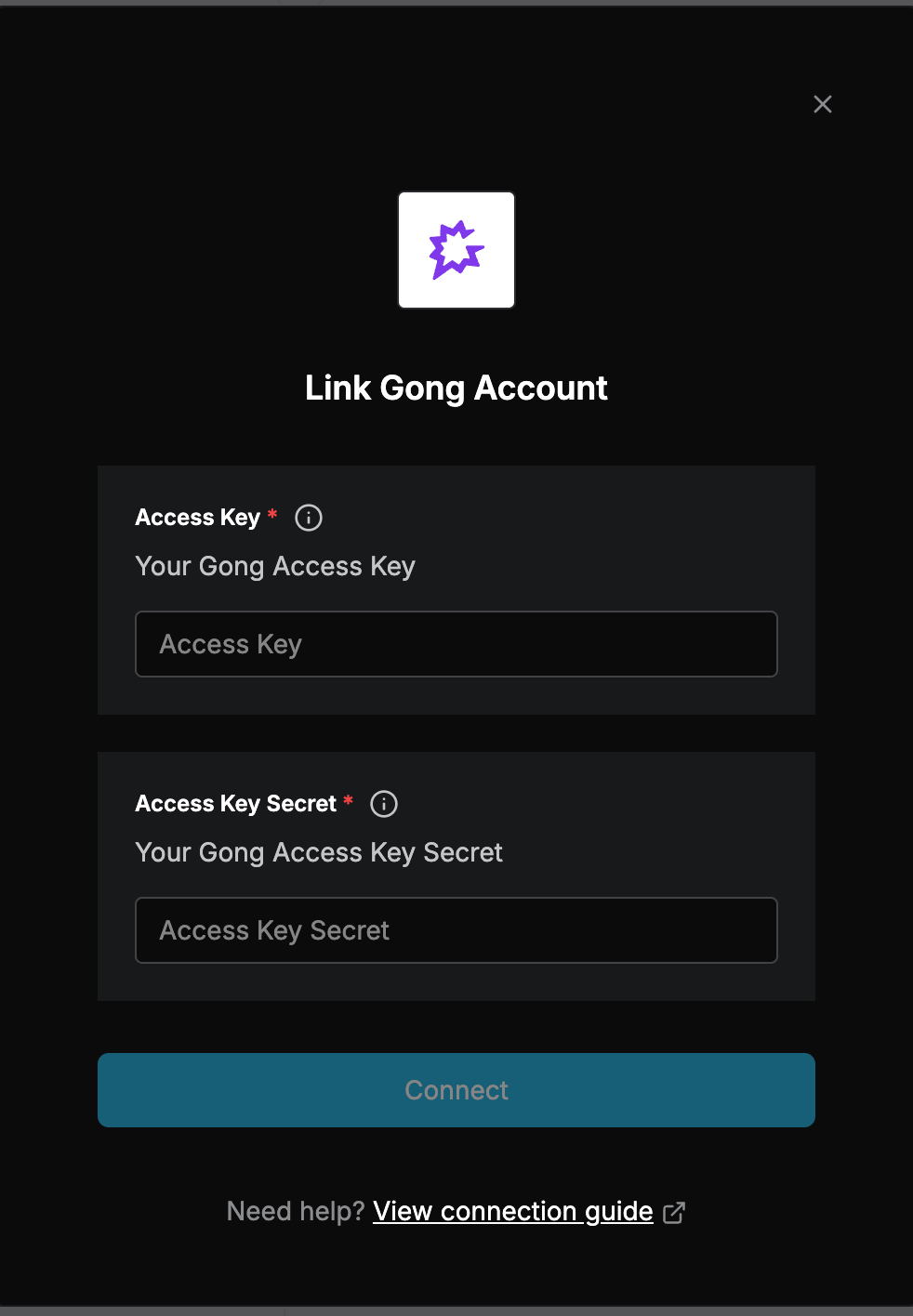 Link Gong Account dialog