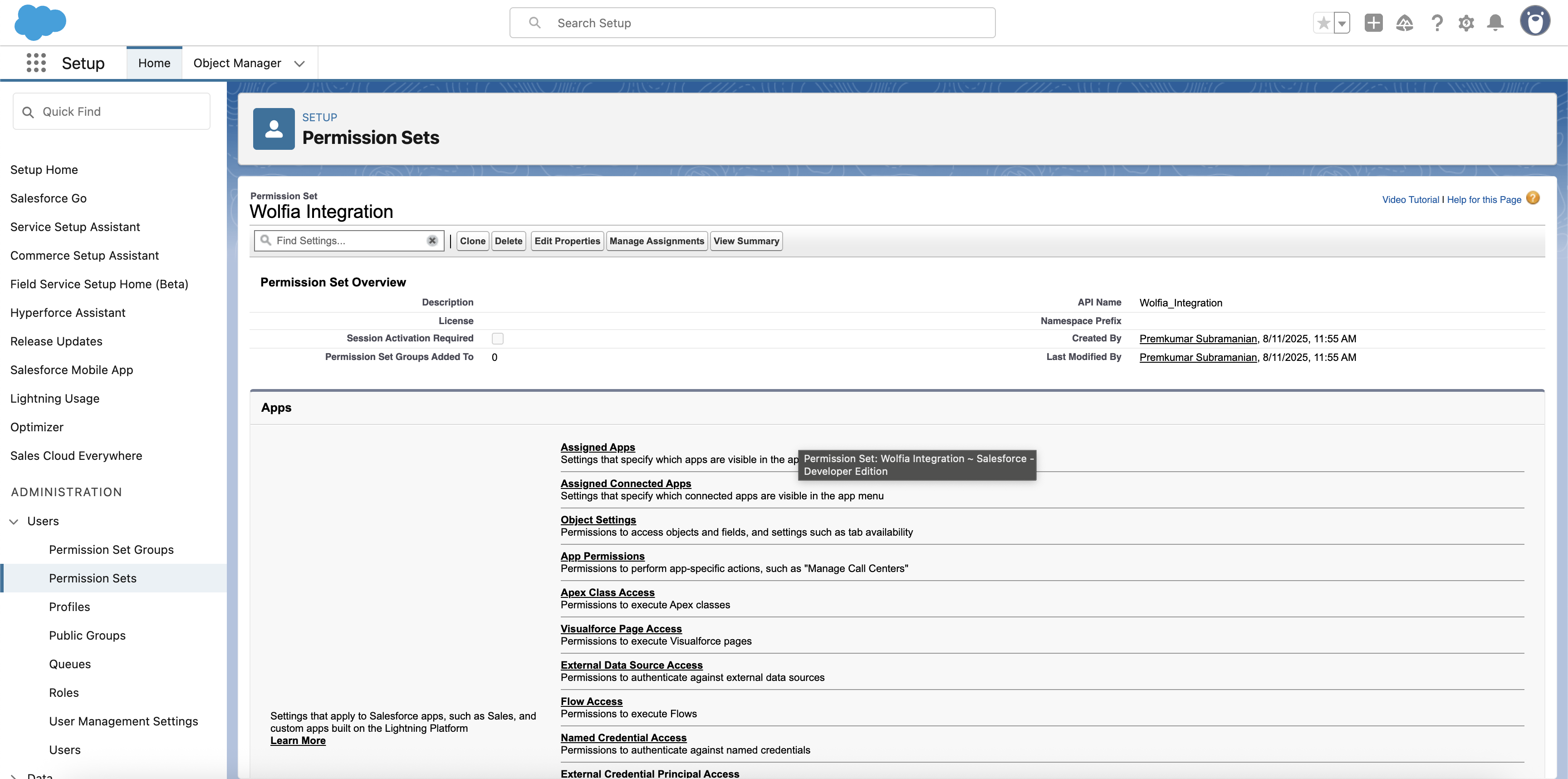 Permission Set Created