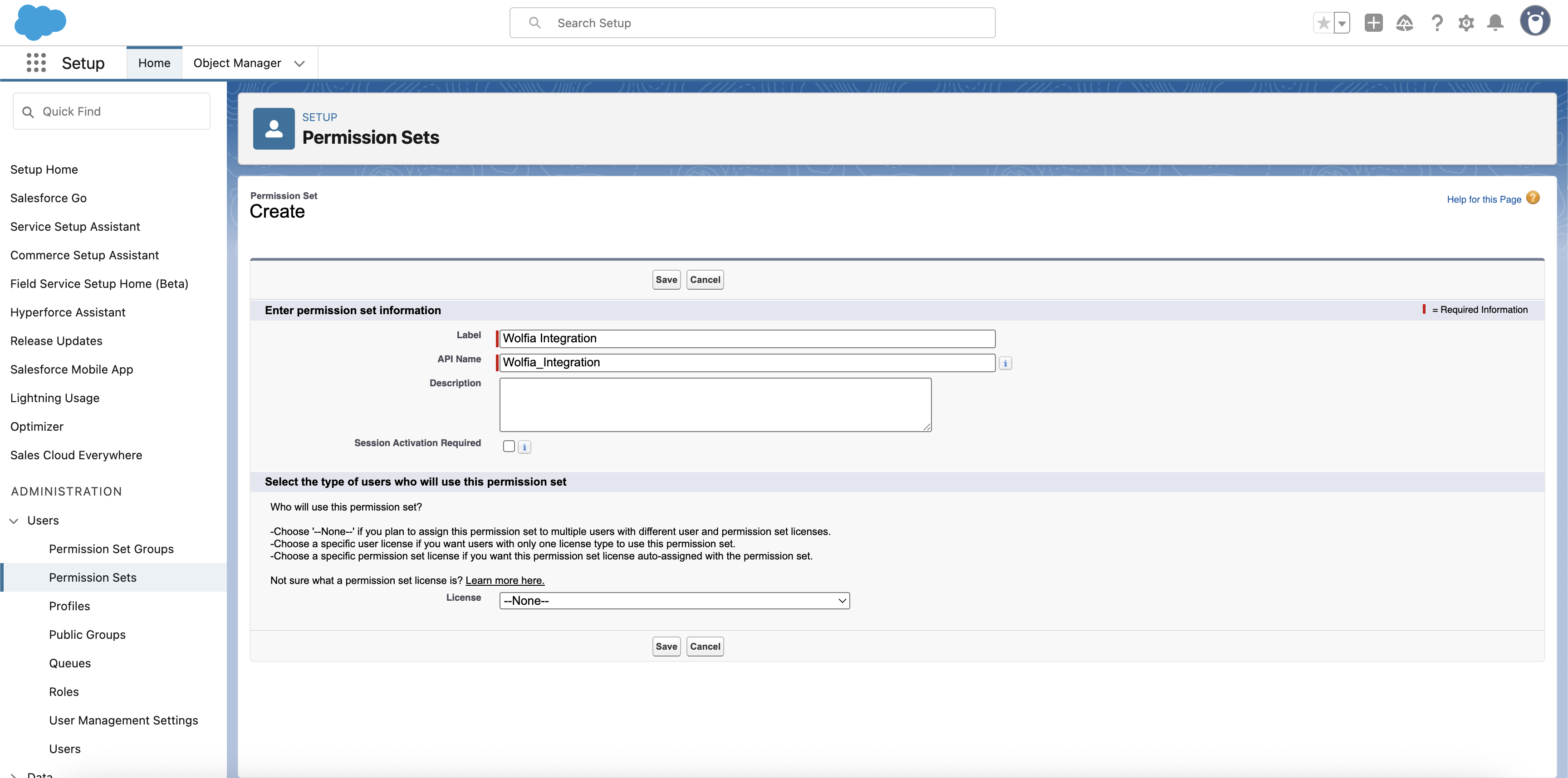 Object Settings List