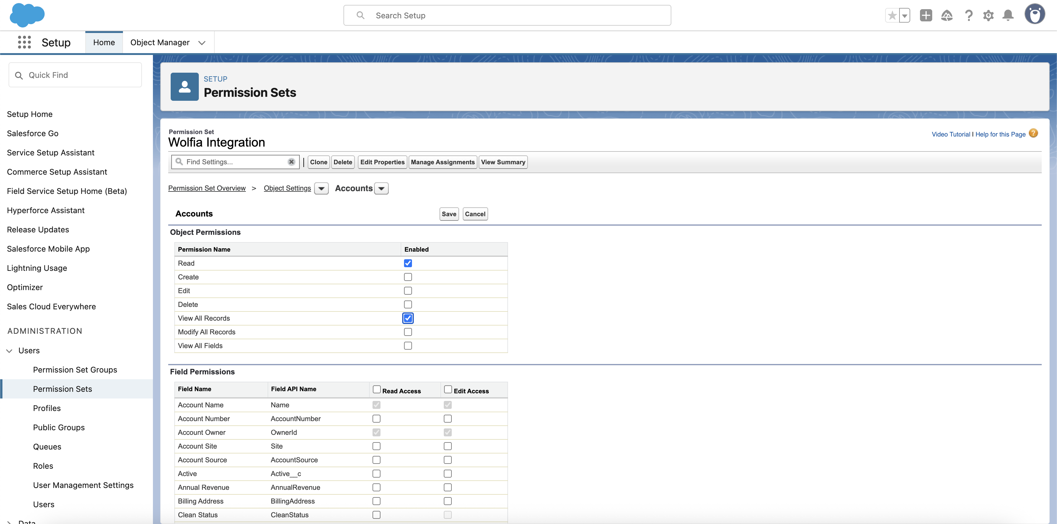 Edit Accounts Permissions