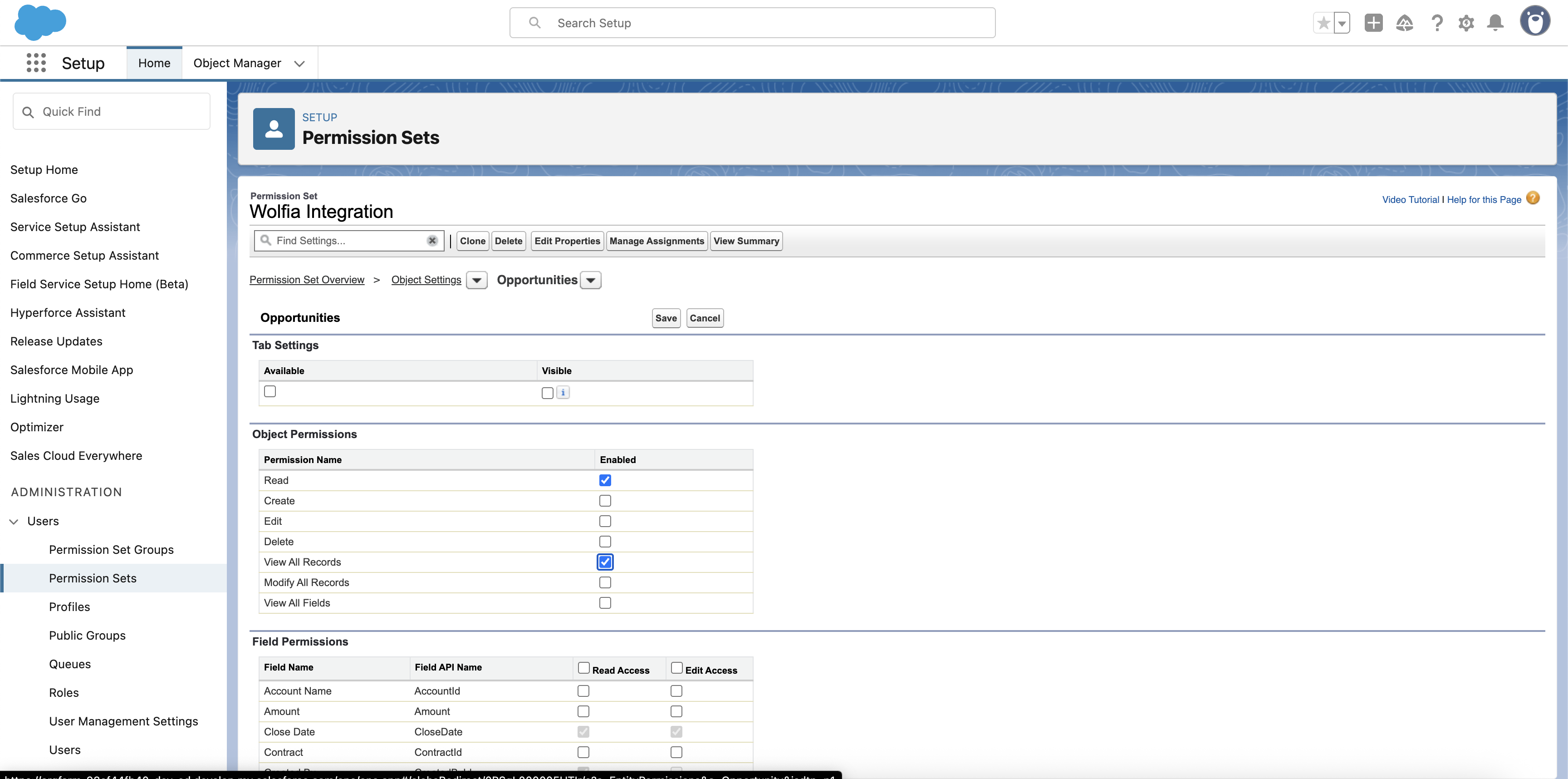 Edit Opportunities Permissions