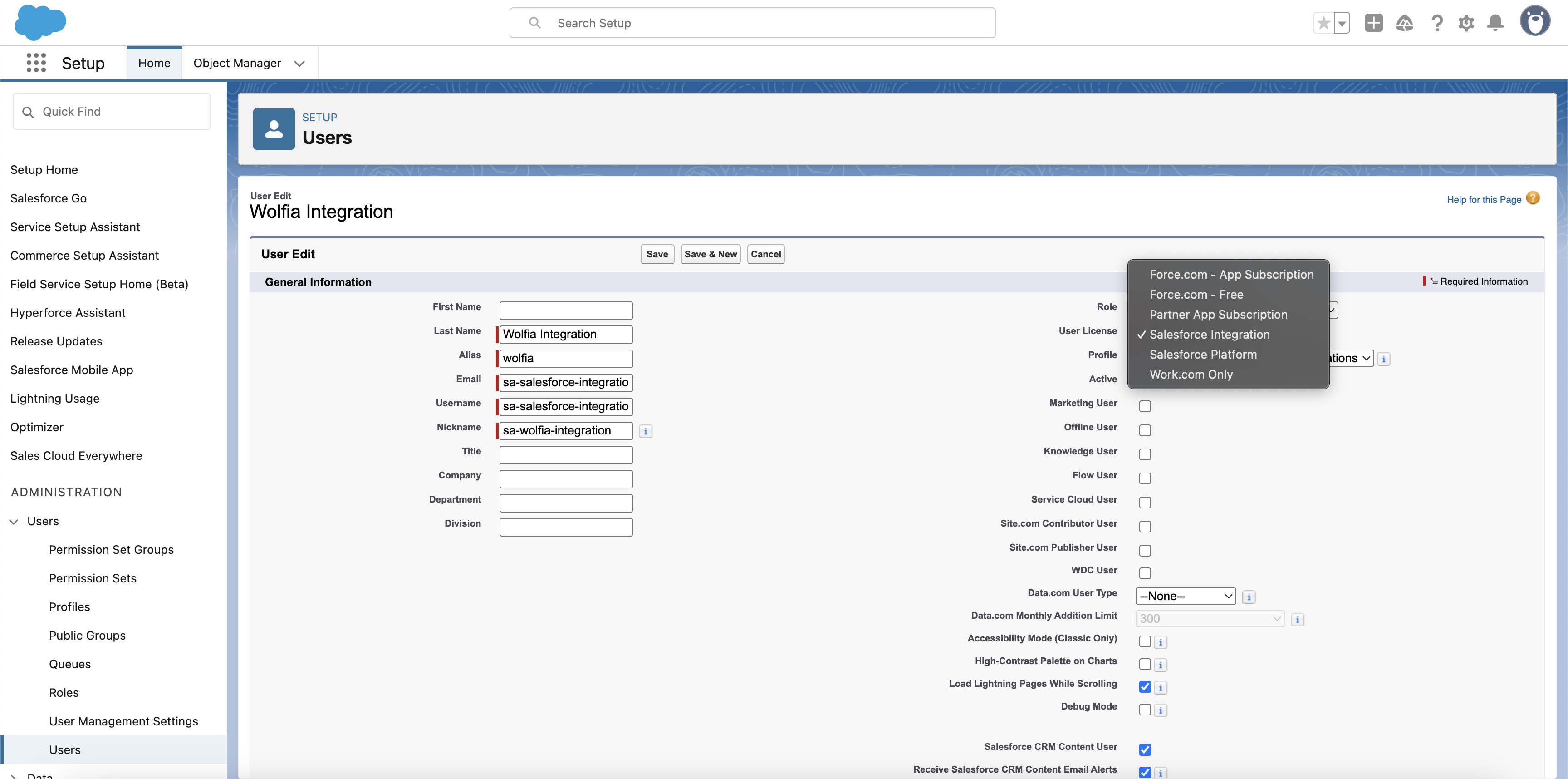 Create New User Form