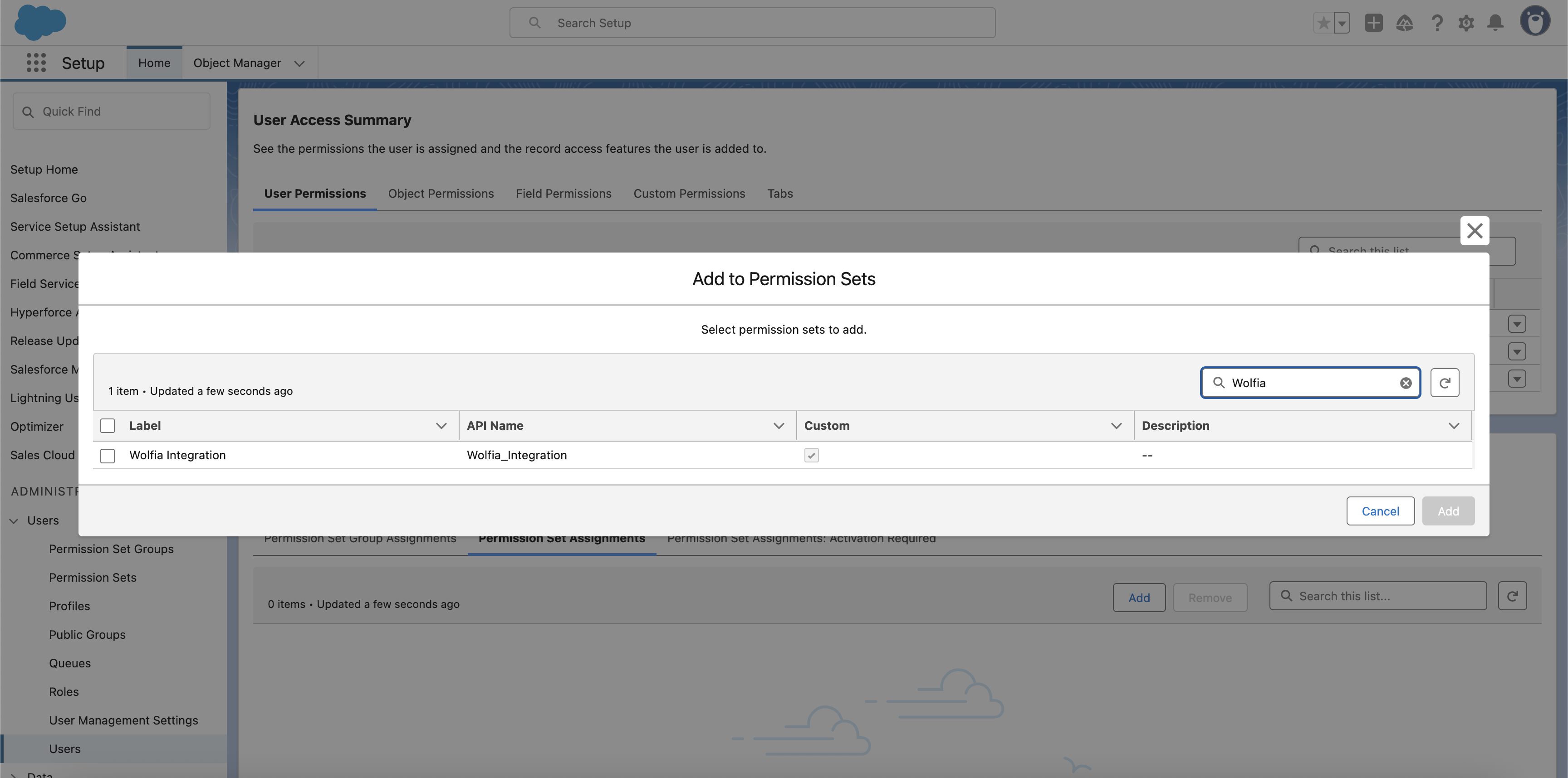 Permission Set Assignment Search