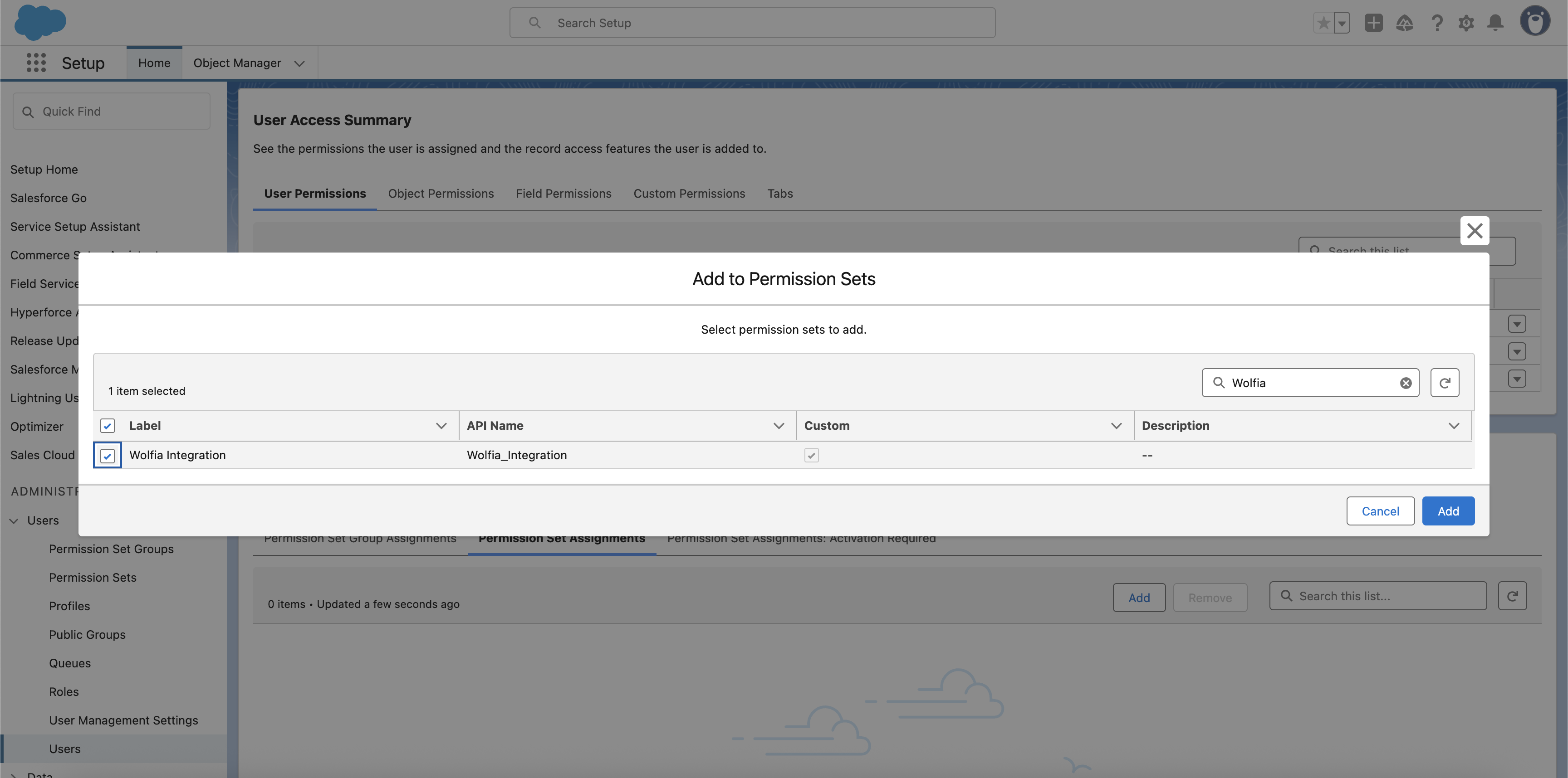 Add Permission Set