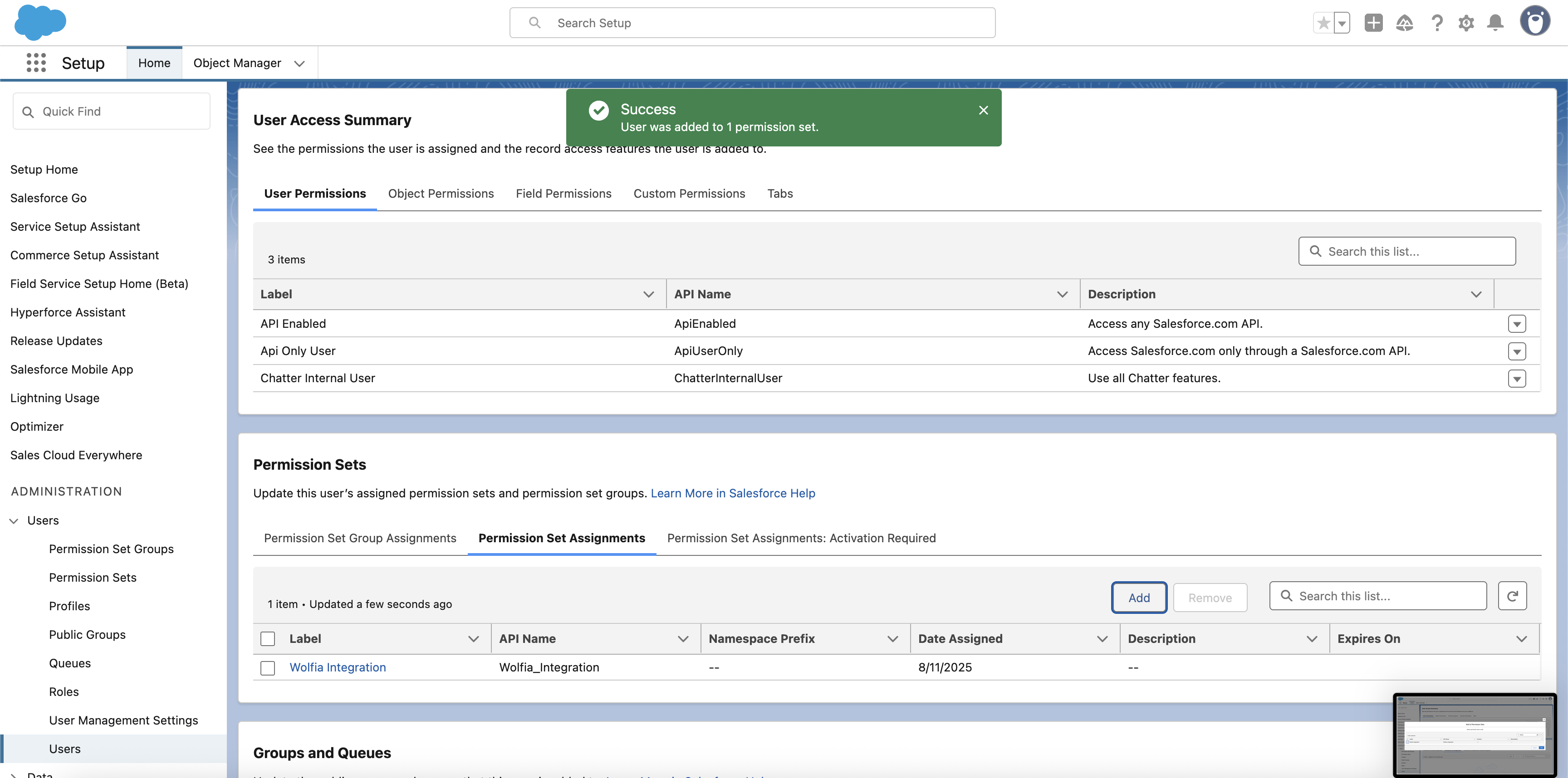 Save Permission Assignment