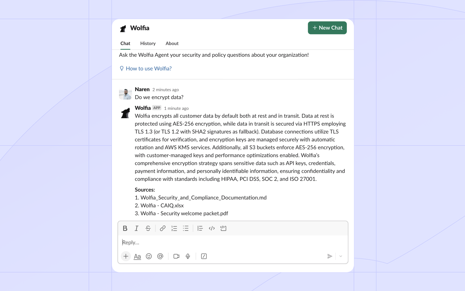 Ask questions in Slack