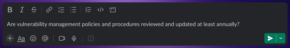 Asking Wolfia a question in Slack