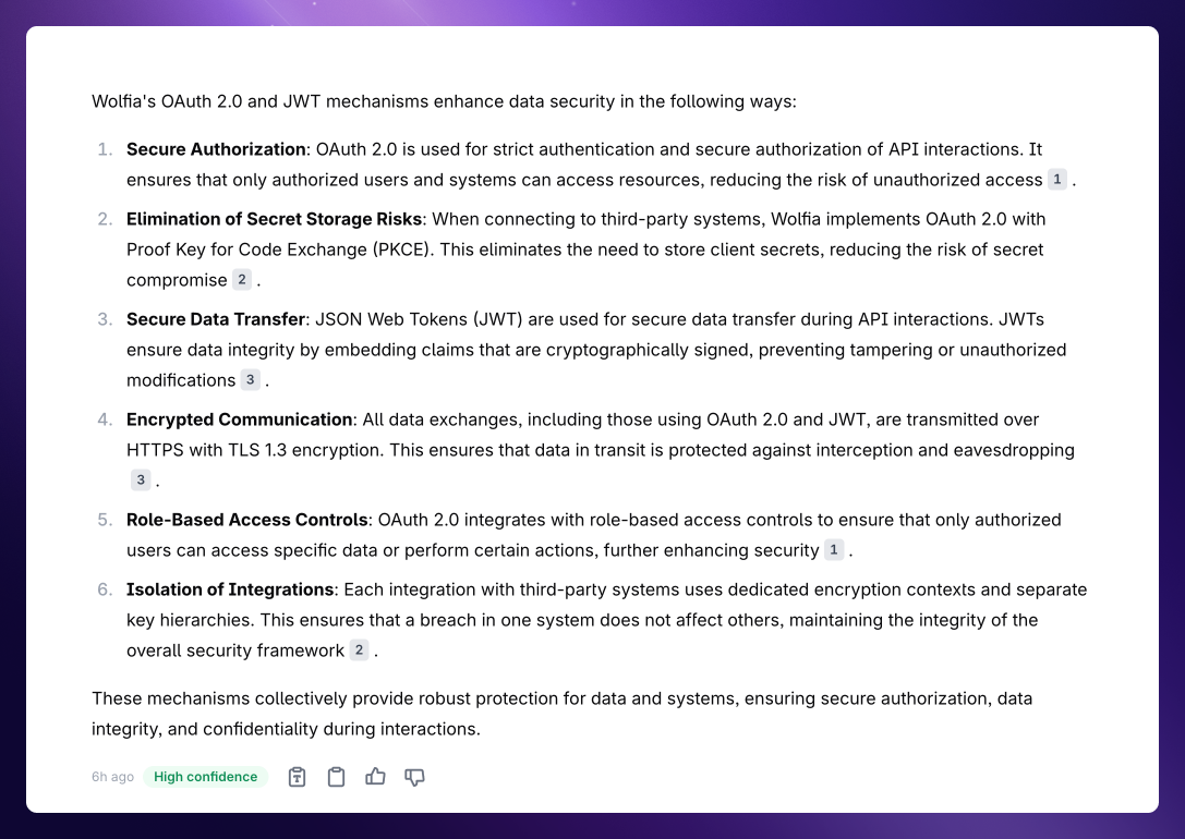 Wolfia web app results