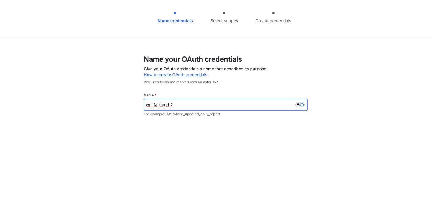 Name OAuth Credentials