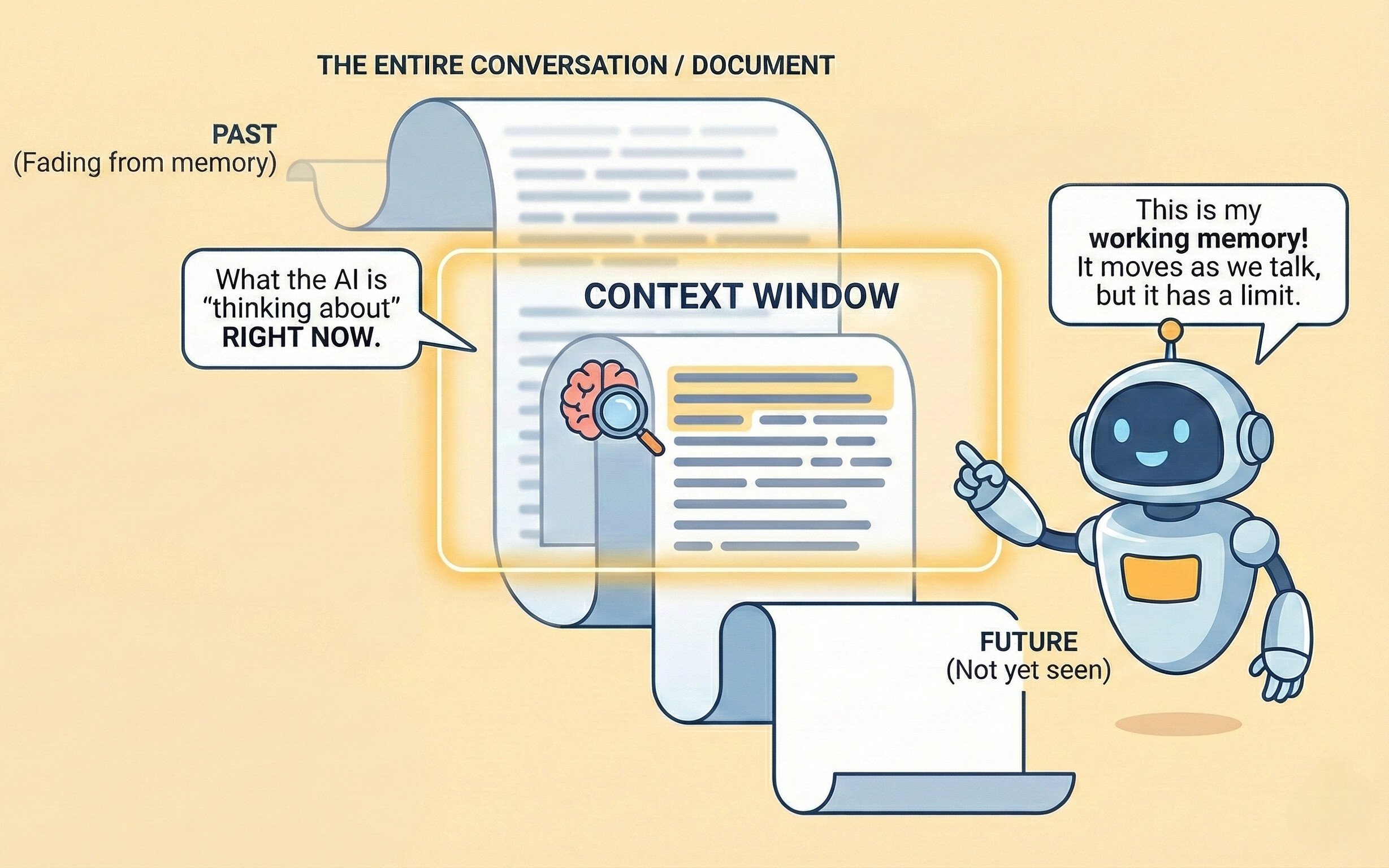 Context window concept illustration