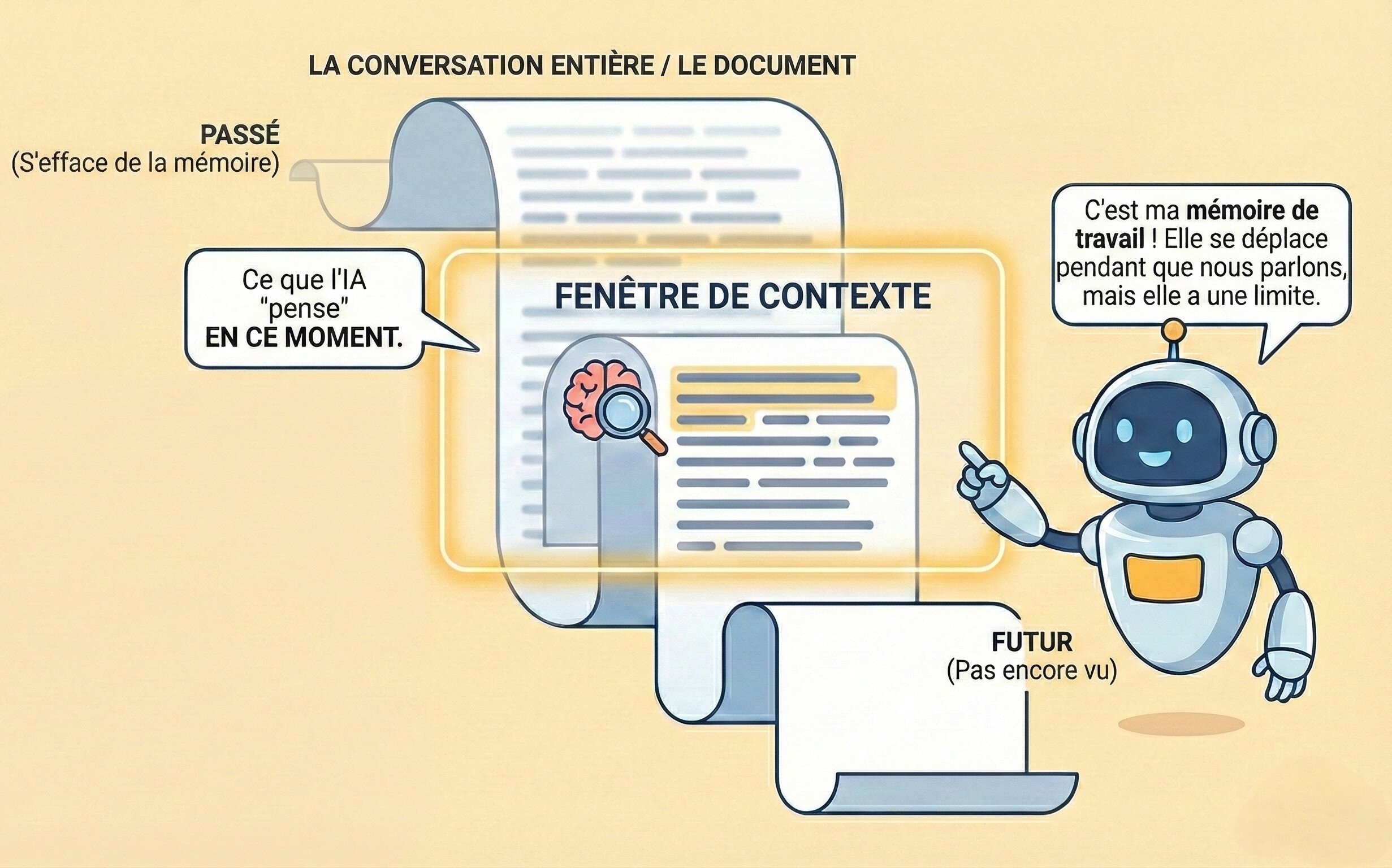 Illustration du concept de fenêtre de contexte