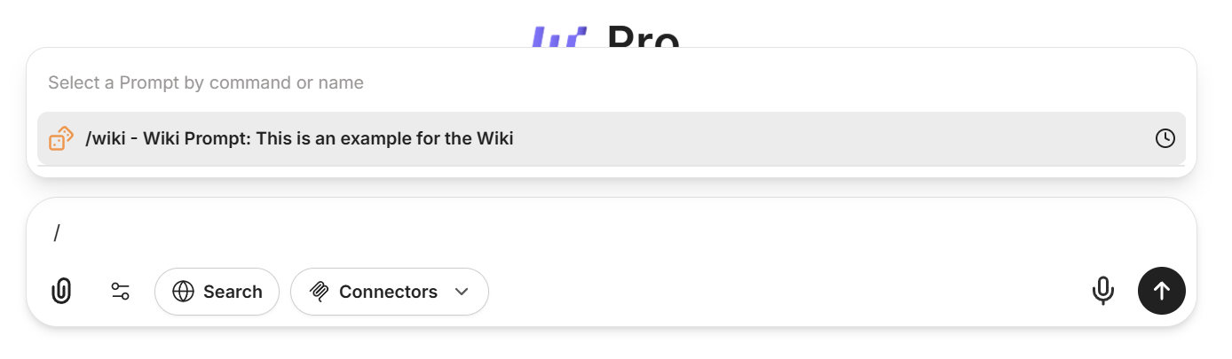 Voorbeeld van het gebruiken van een opgeslagen prompt in een gesprek