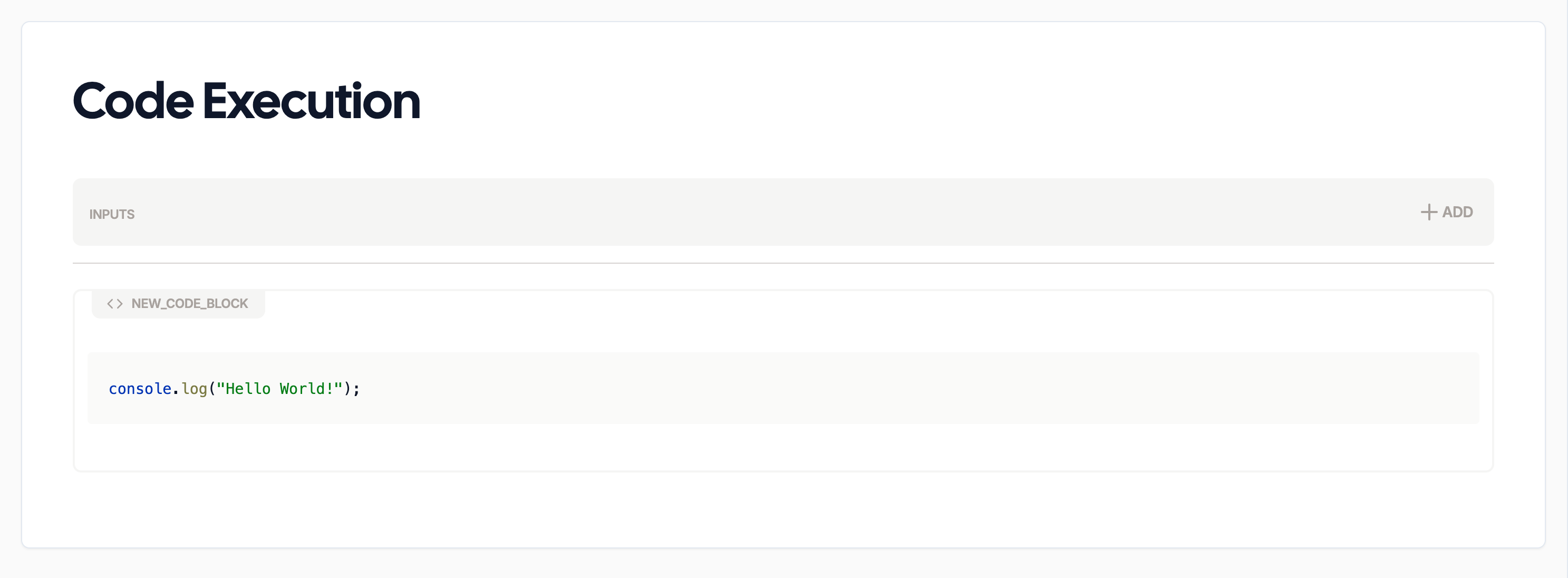 Code Execution in the Editor