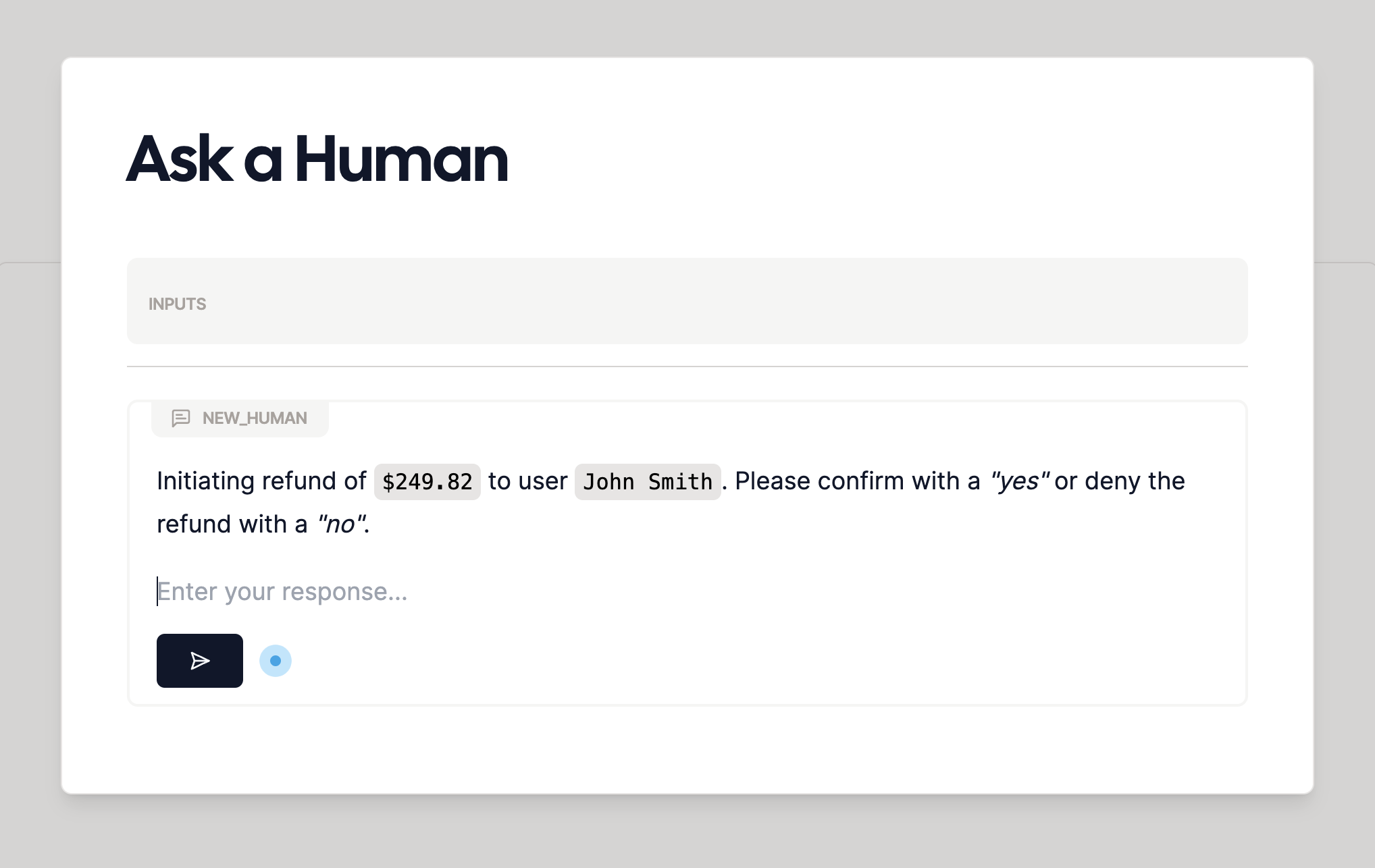 Human Asks in the Runner