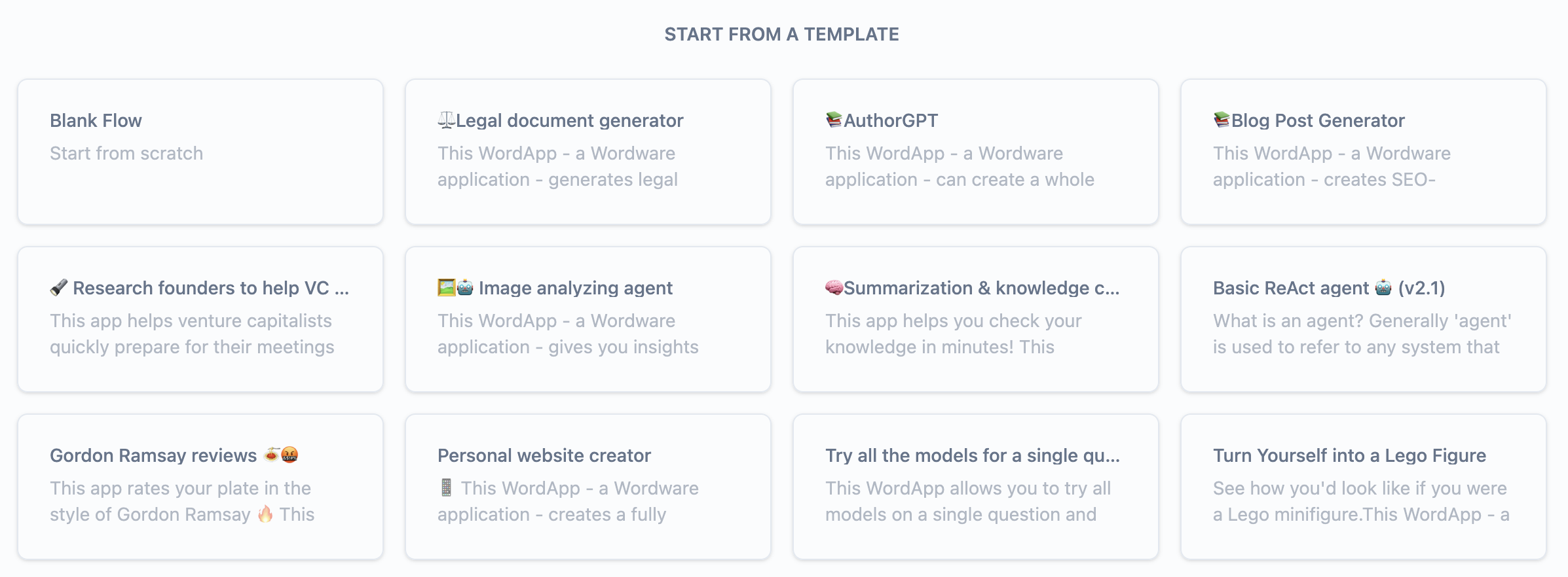 Start From A Template Pn