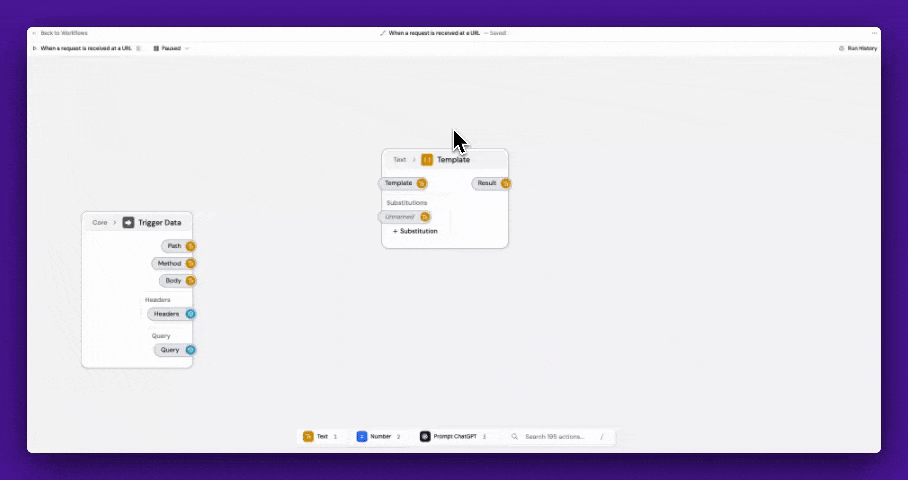 Configure the Template action