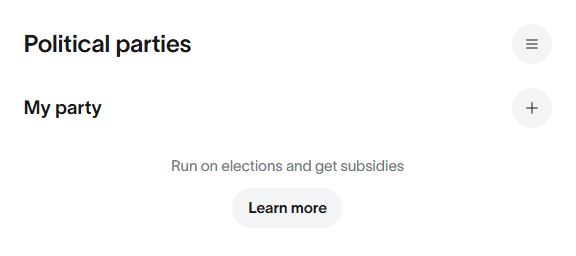 Register a party button