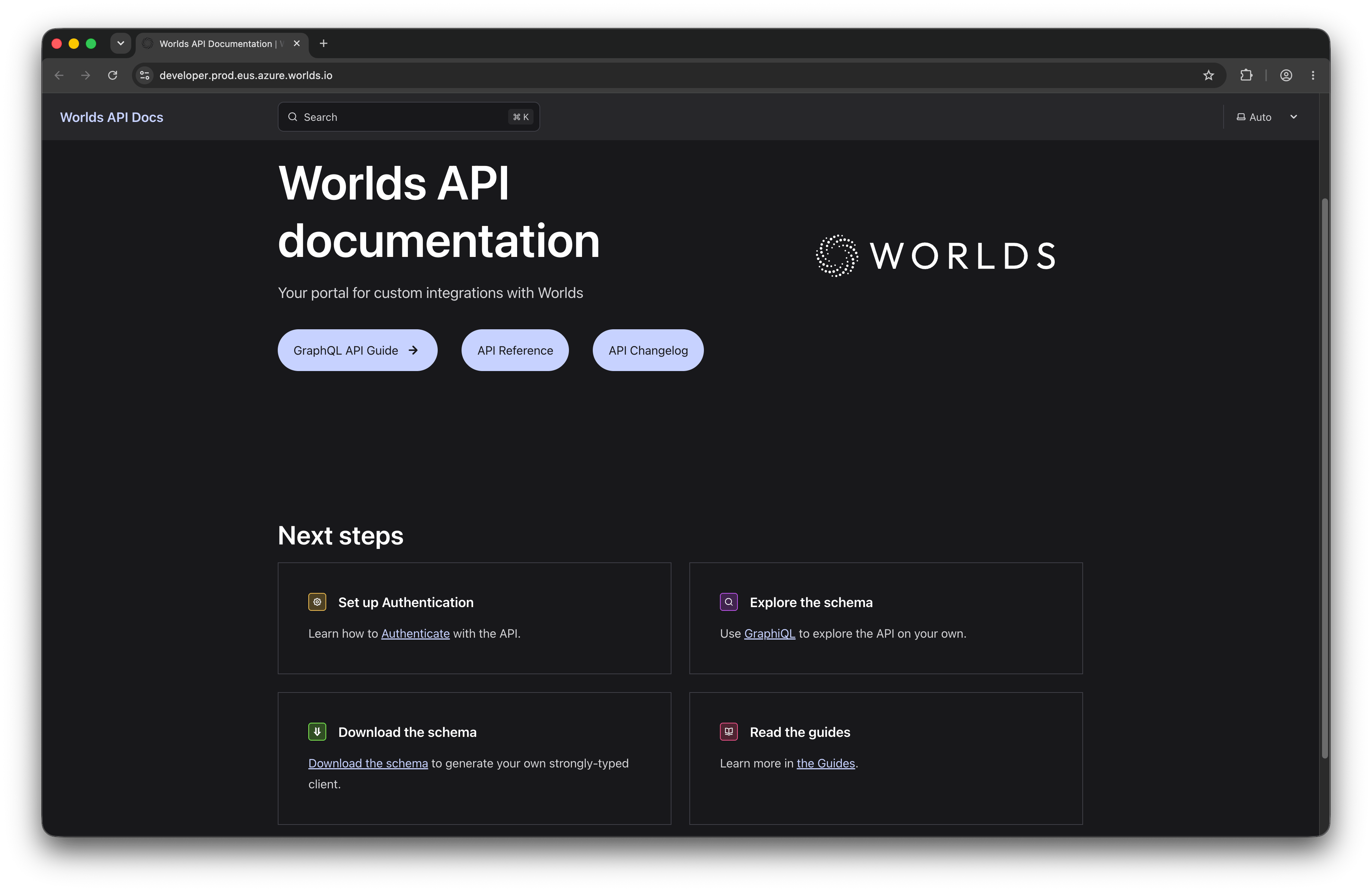 Worlds API Guide