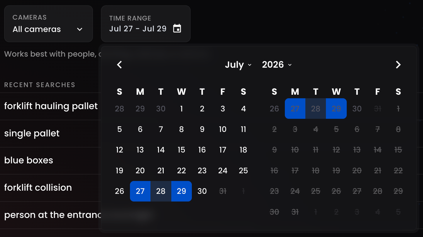 Worlds Search Date Picker
