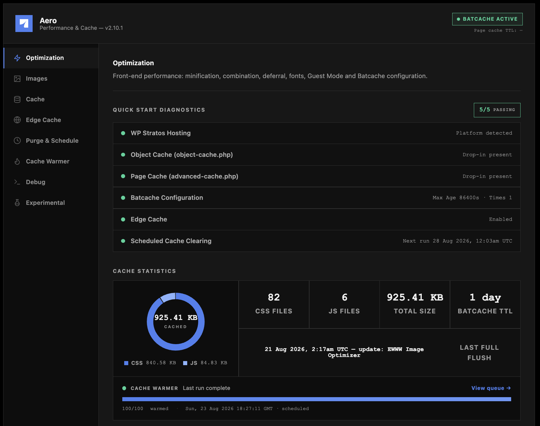 Aero V2 10 1 Optimization Screen
