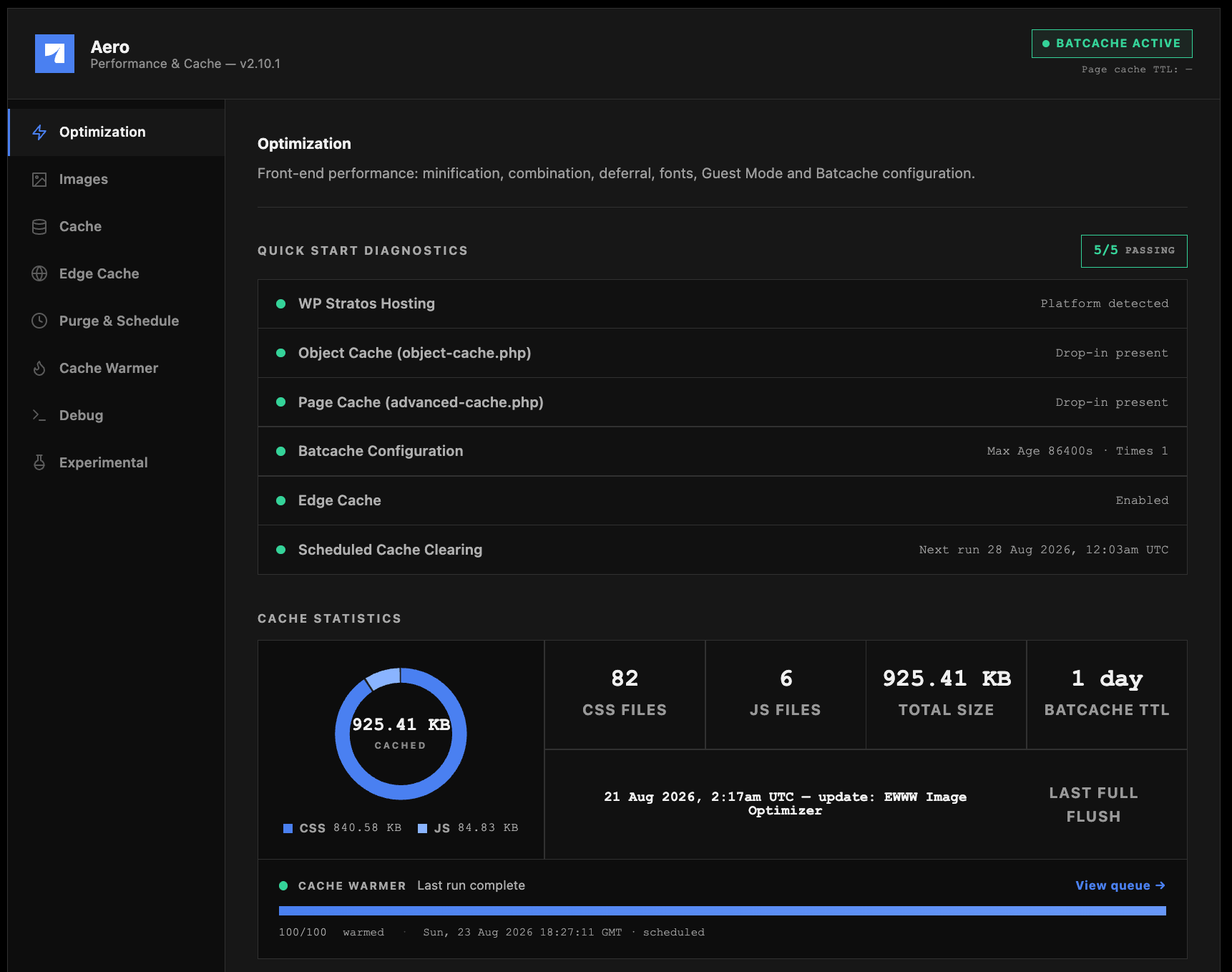 Aero V2 10 1 Optimization Screen