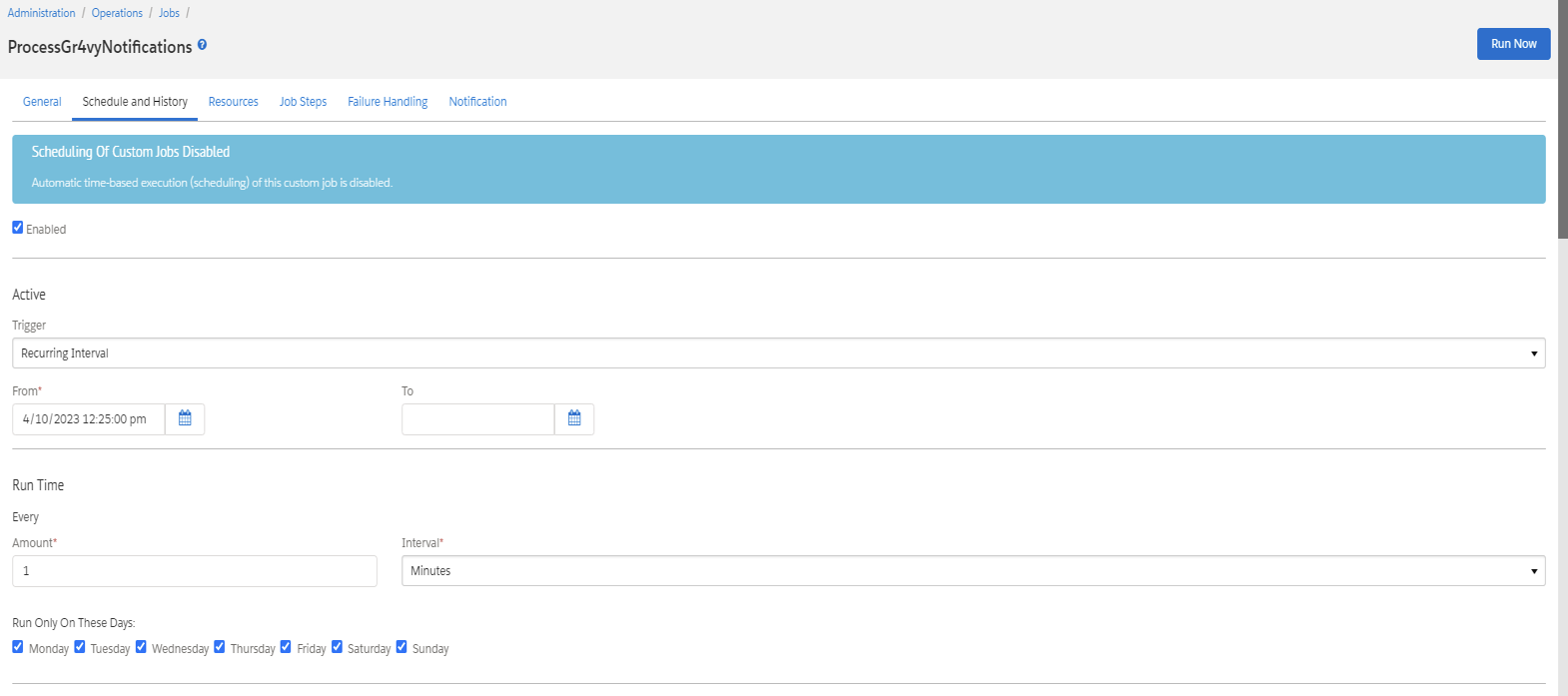Job Schedule
