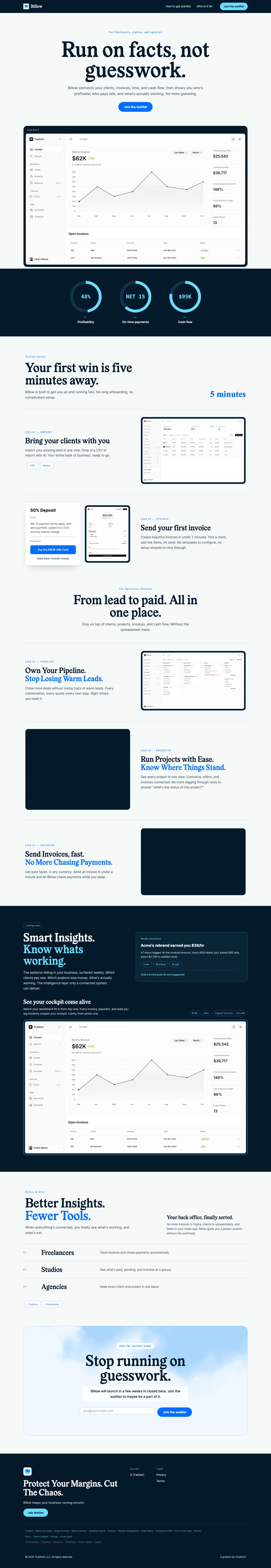Billow redesign — full desktop page