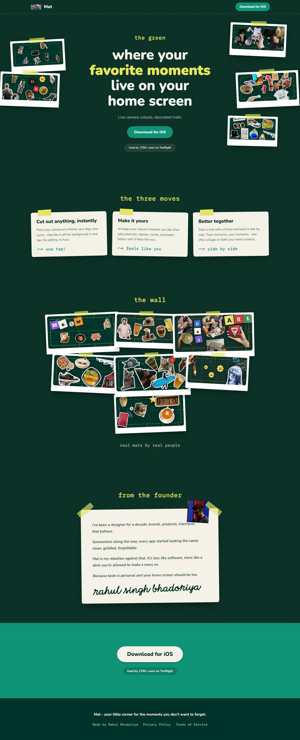 Mat. redesign — full desktop page