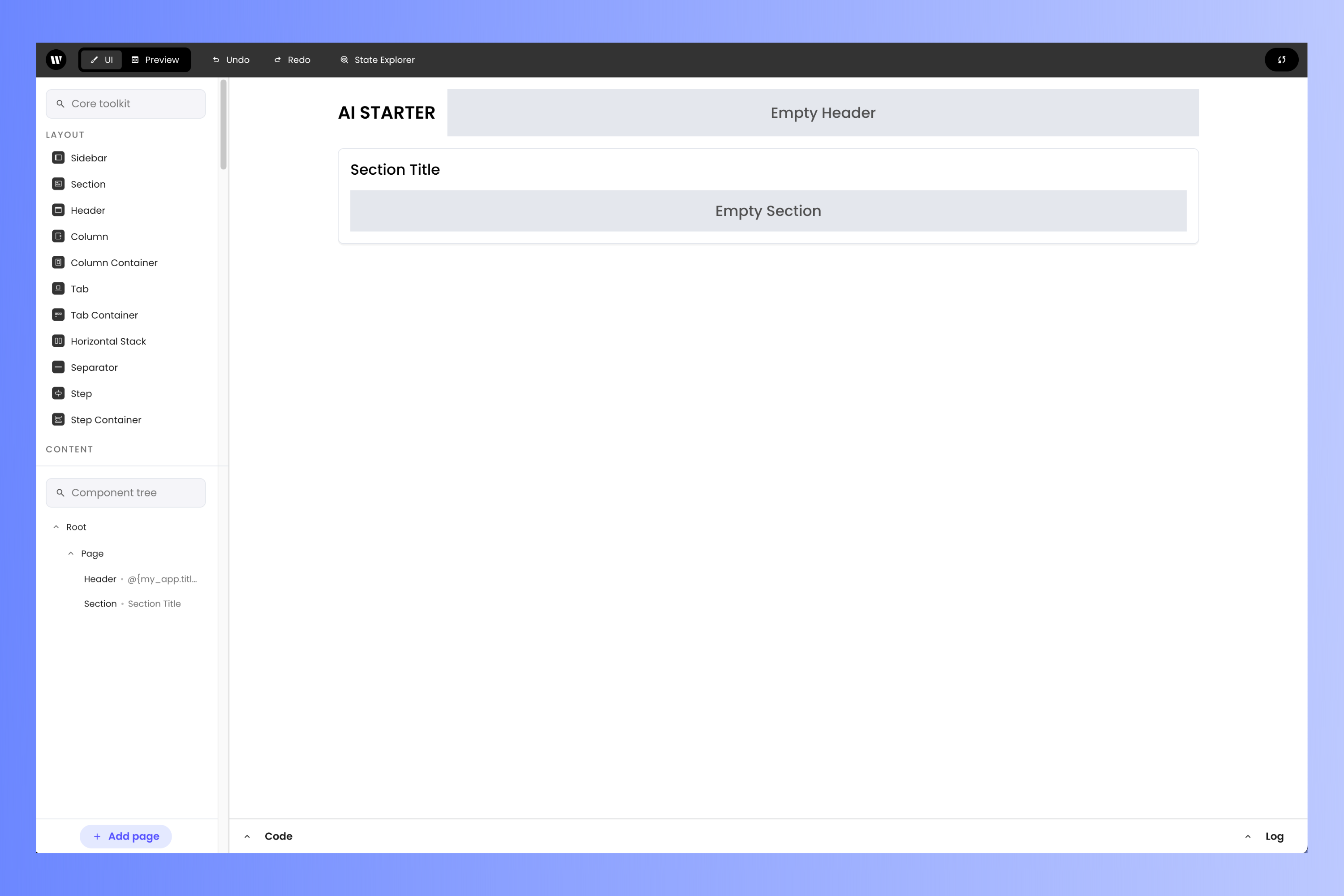 Project editor