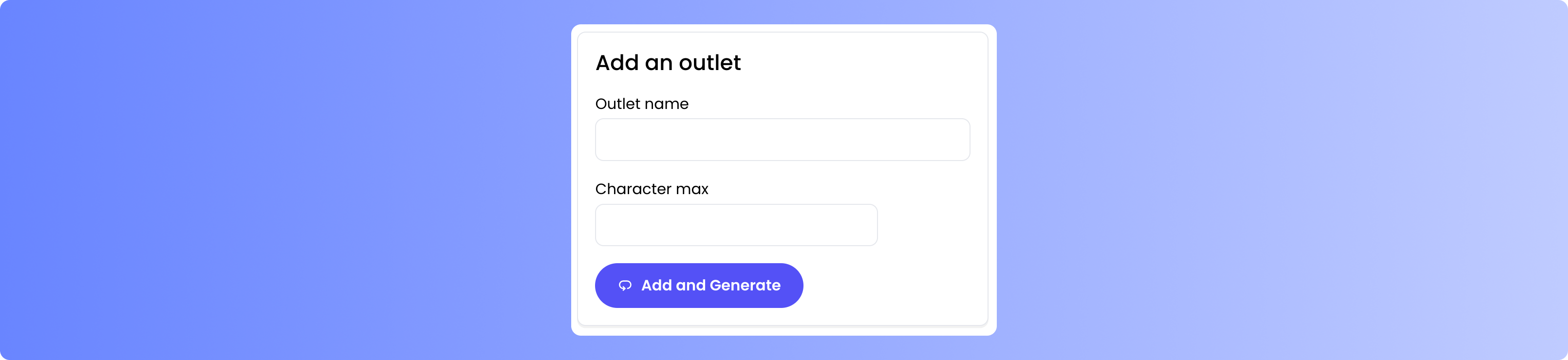 Add outlet form
