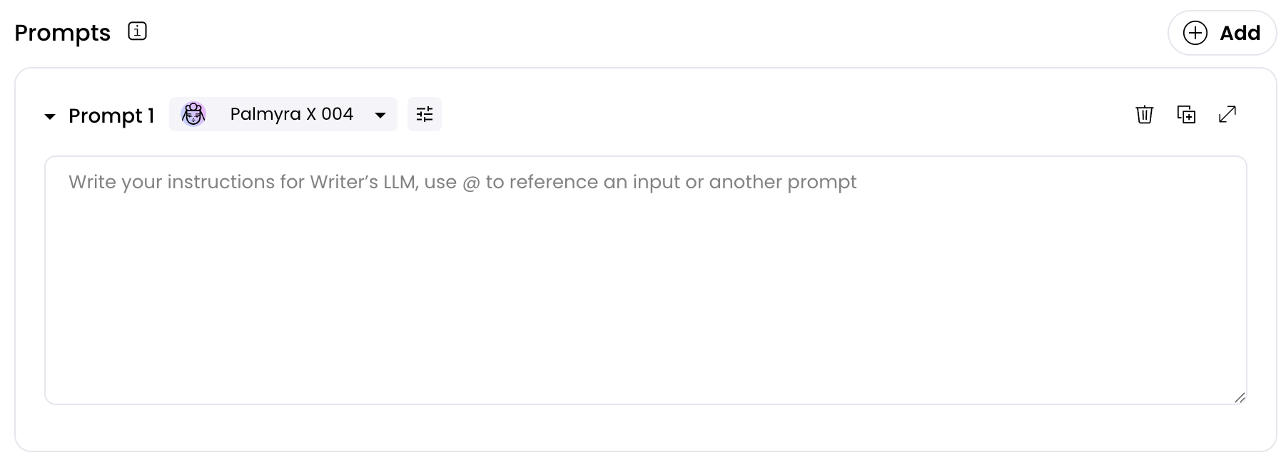 Adding a prompt