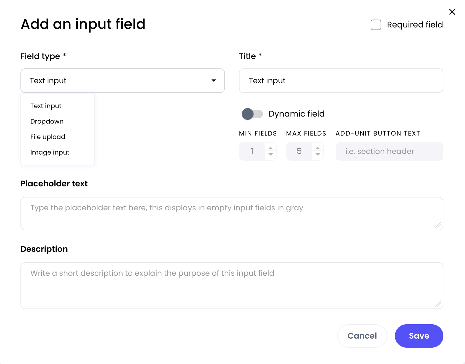 Adding an input