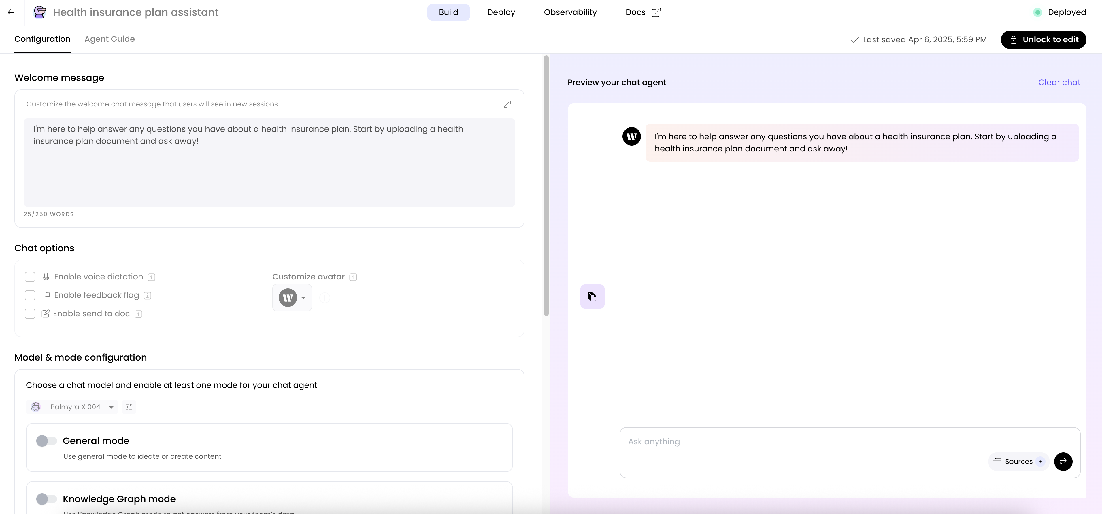 Agent with chat capabilities