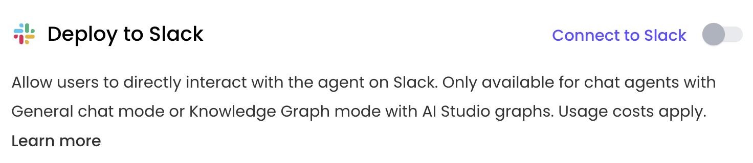 Deploying an agent to Slack