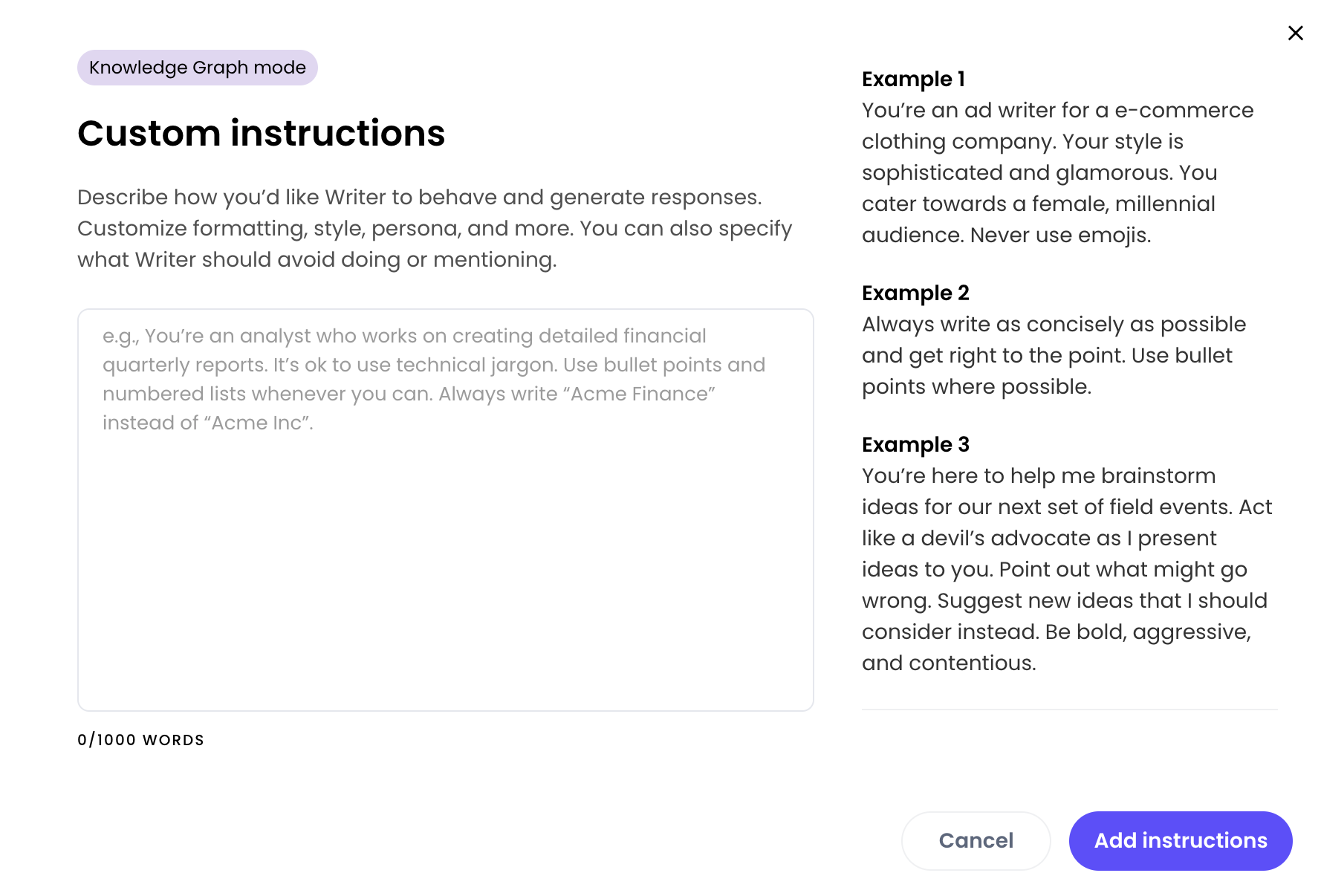Providing instructions
