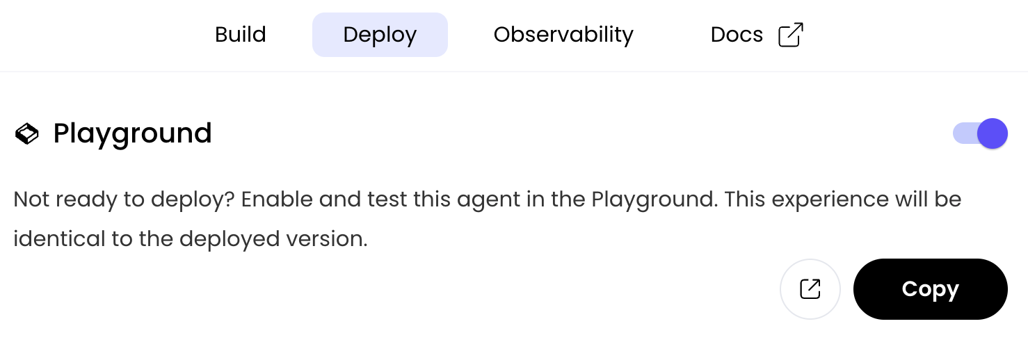 Deploying an agent to the playground