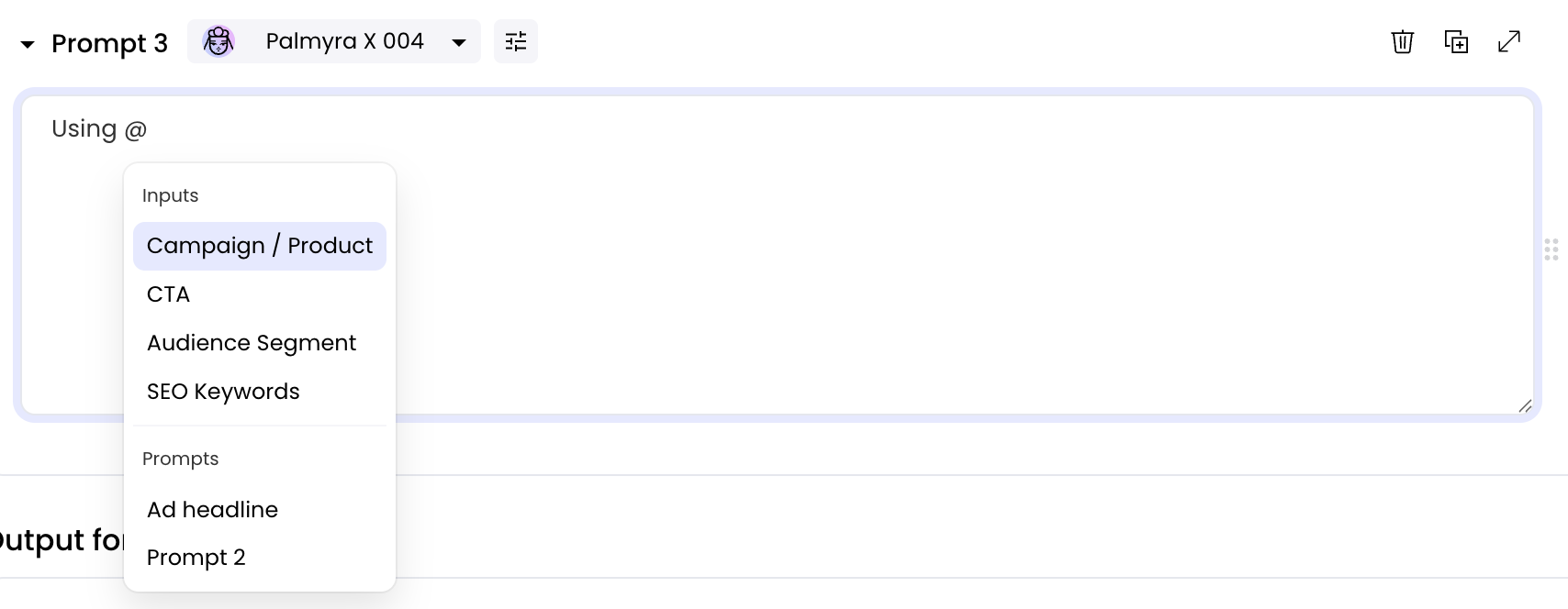 Reference an input