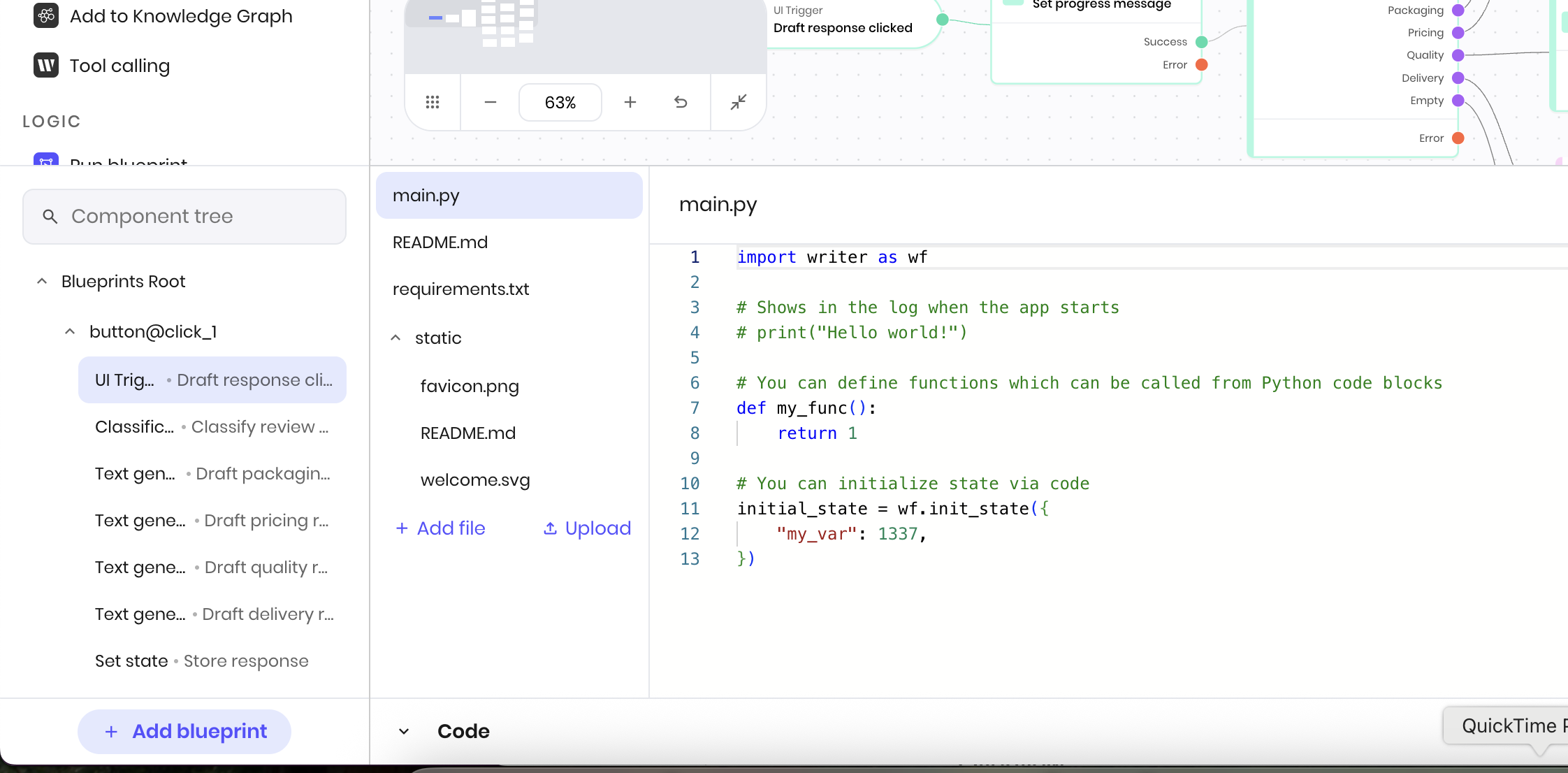 Custom code