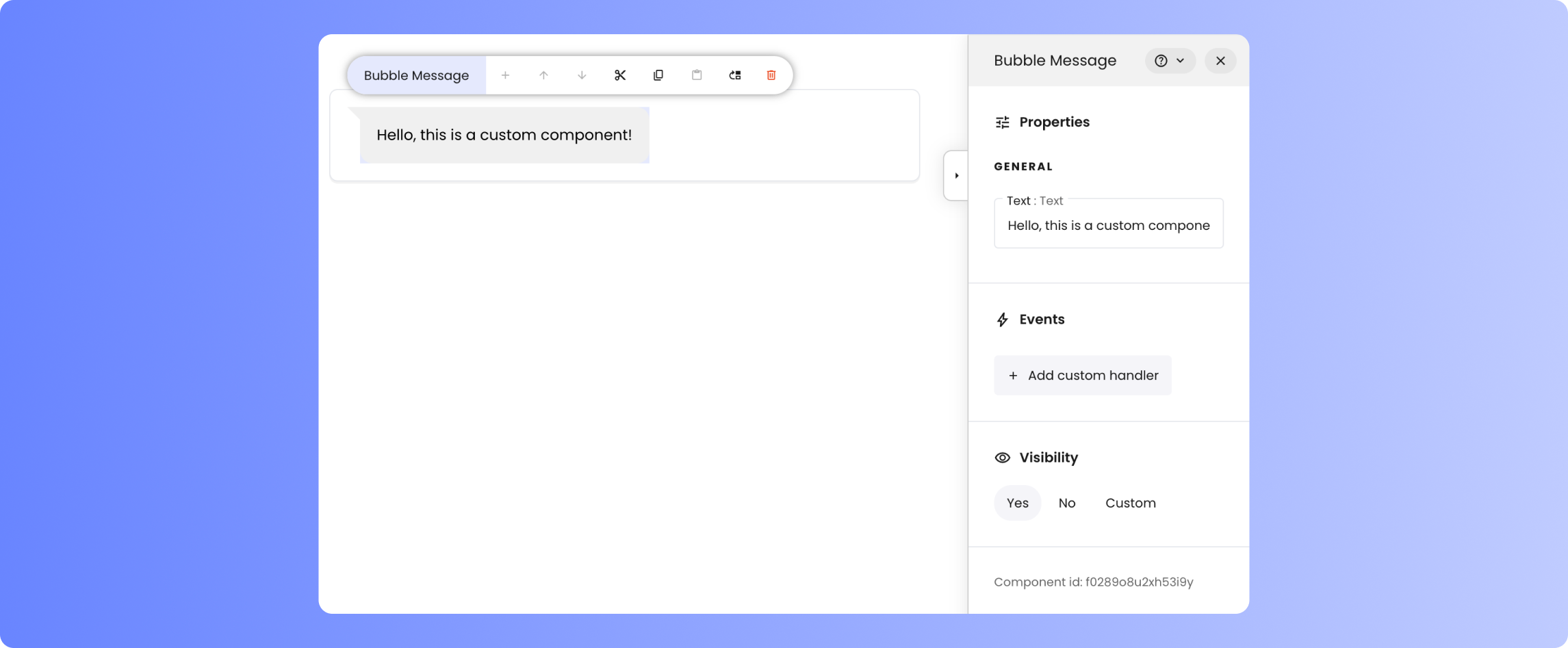 Custom Components - Bubble Message