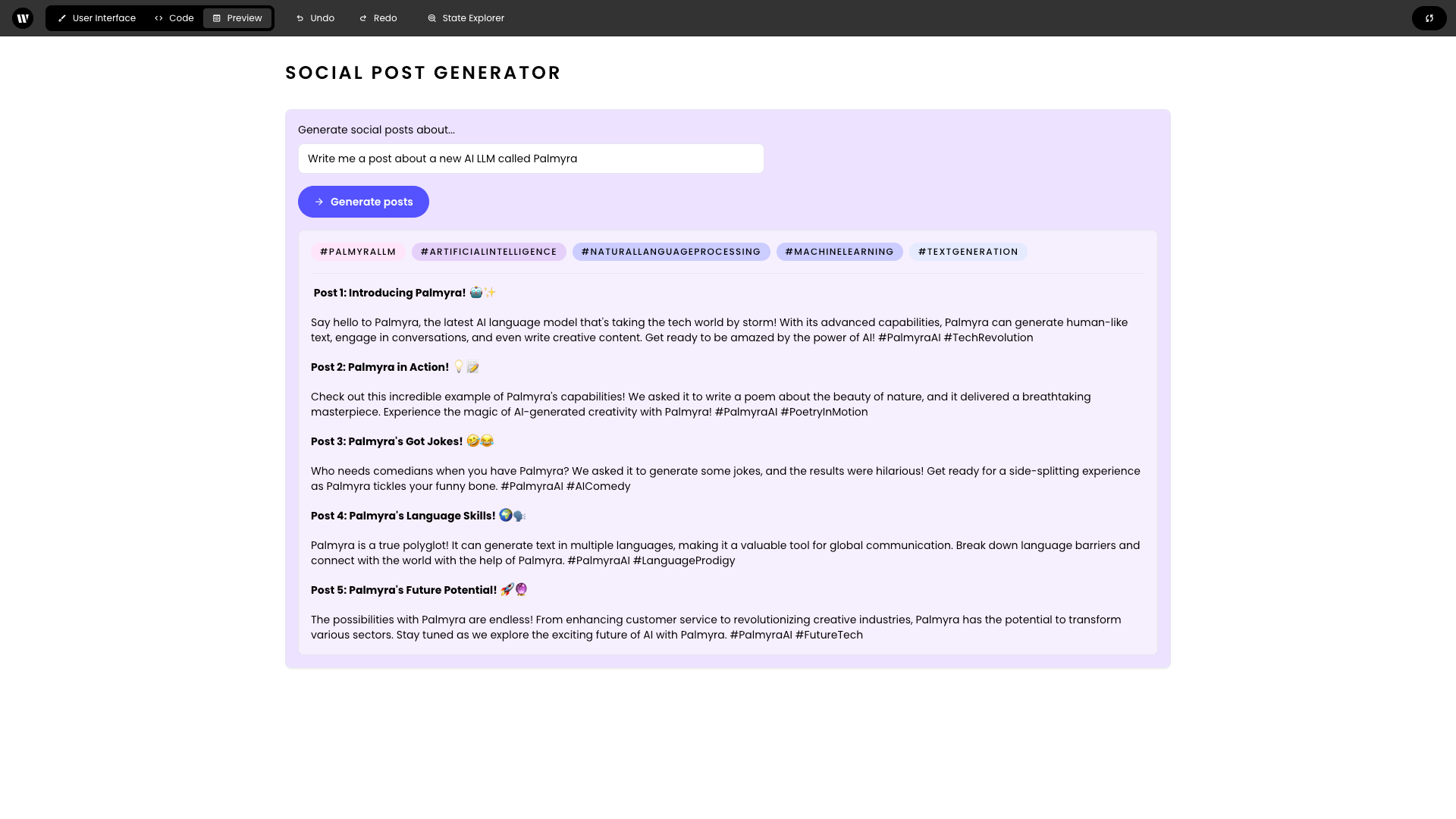 Framework Builder screenshot