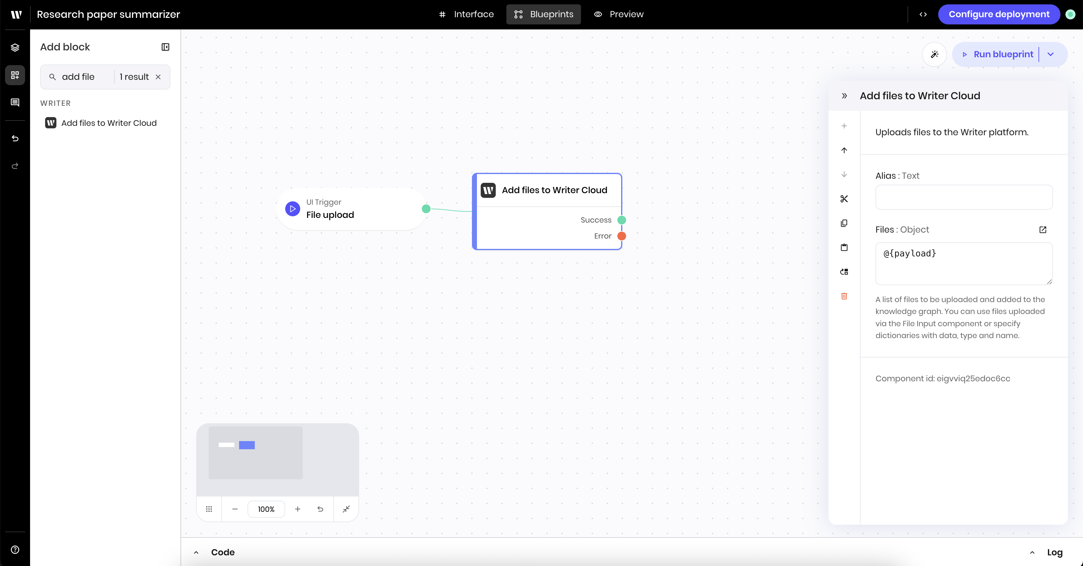 Add files to Writer Cloud